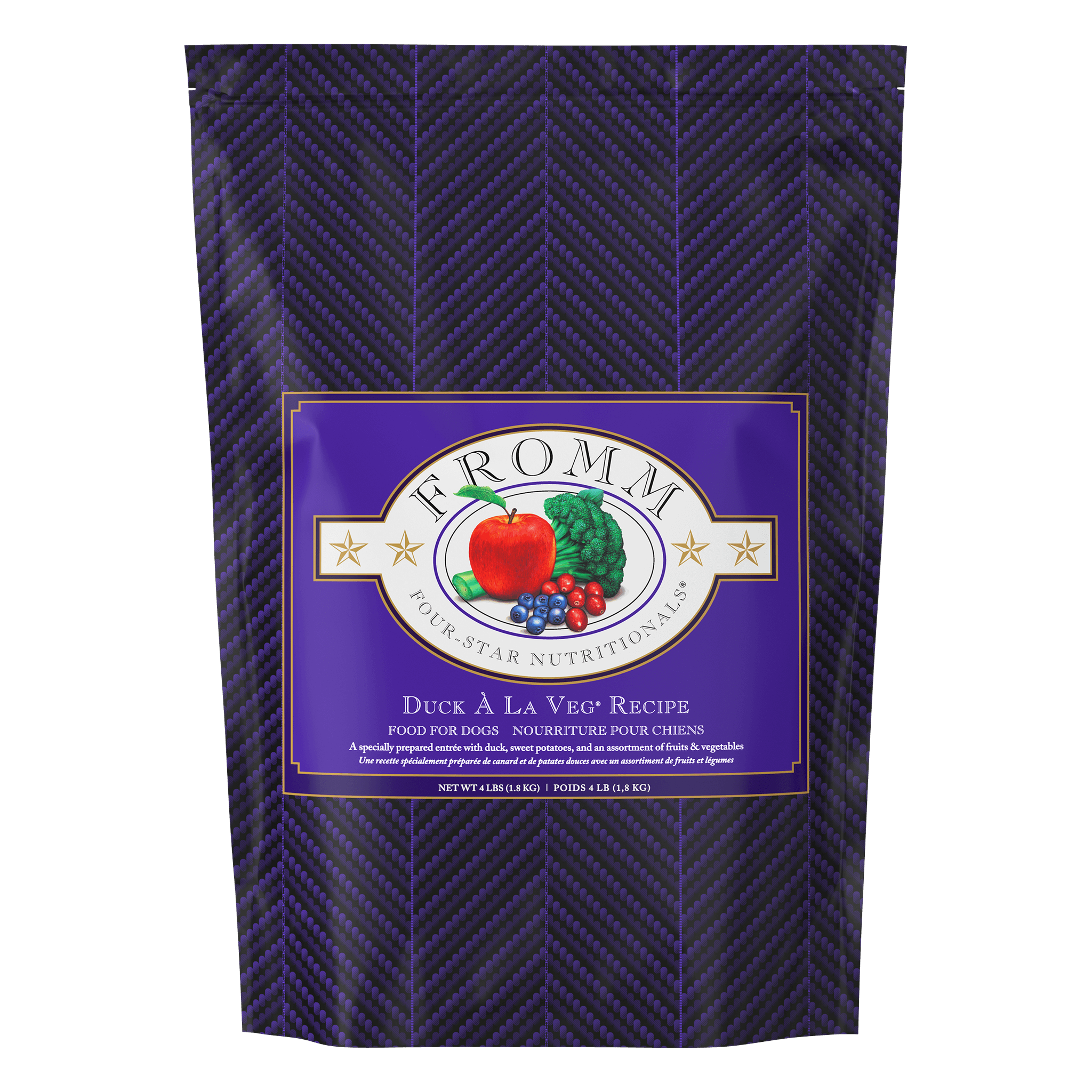 Fromm Four-Star Duck A La Veg Recipe Dry Dog Food bag