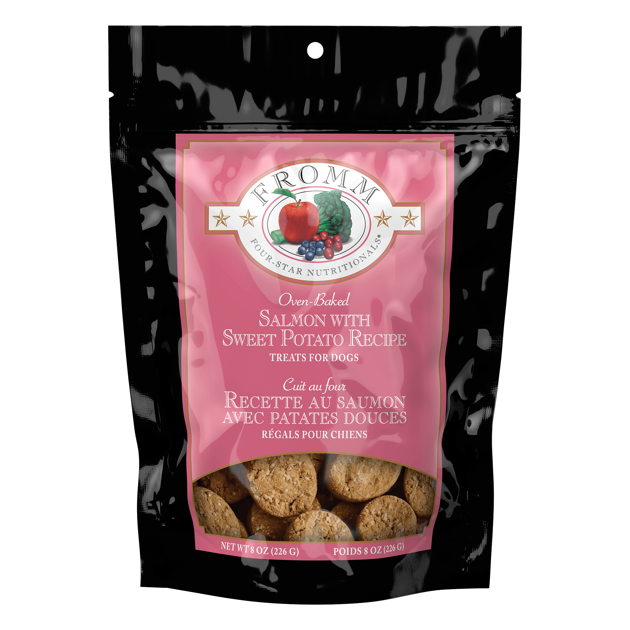 Fromm Four-Star Salmon with Sweet Potato Recipe Treats for Dogs bag