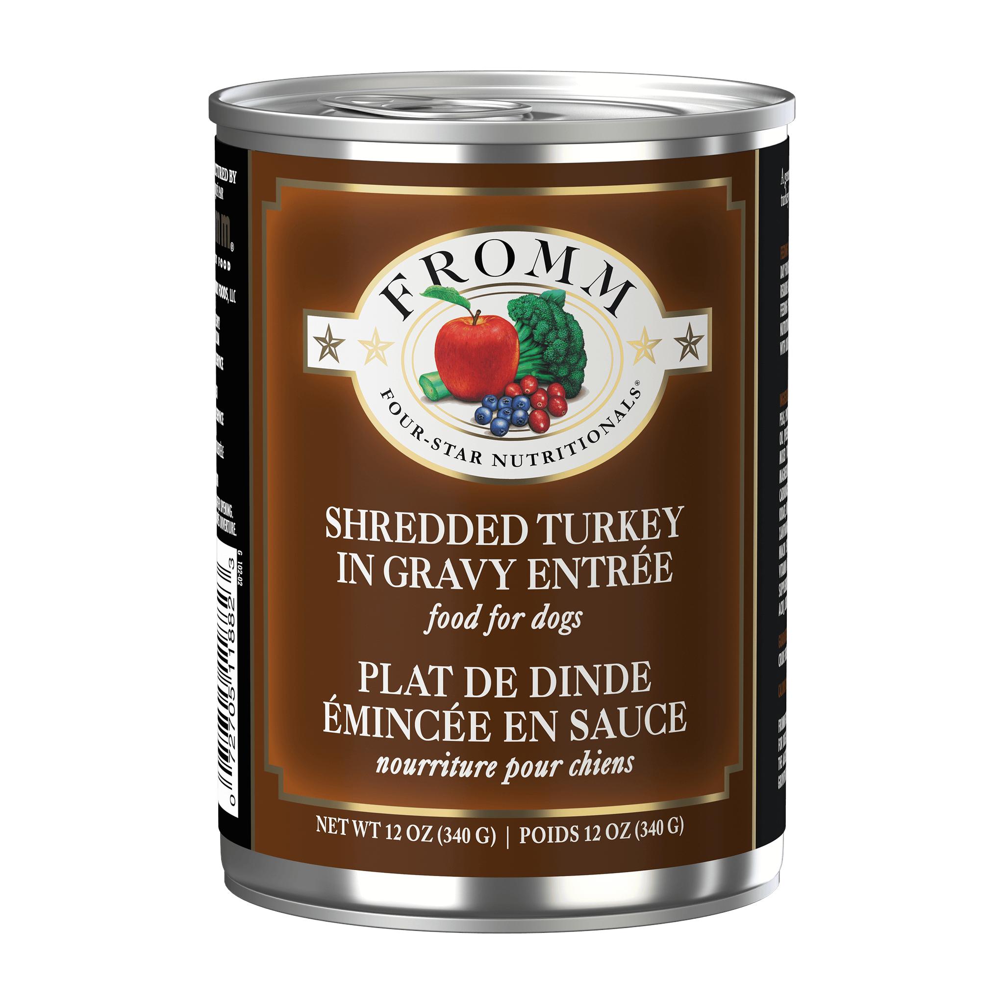 Fromm Four-Star Shredded Turkey in Gravy Entrée wet dog food can
