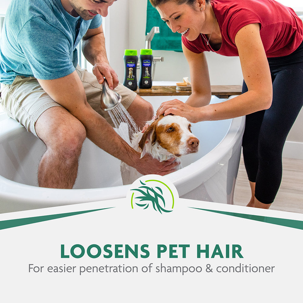 FURminator Bathing Brush loosens loose pet hair