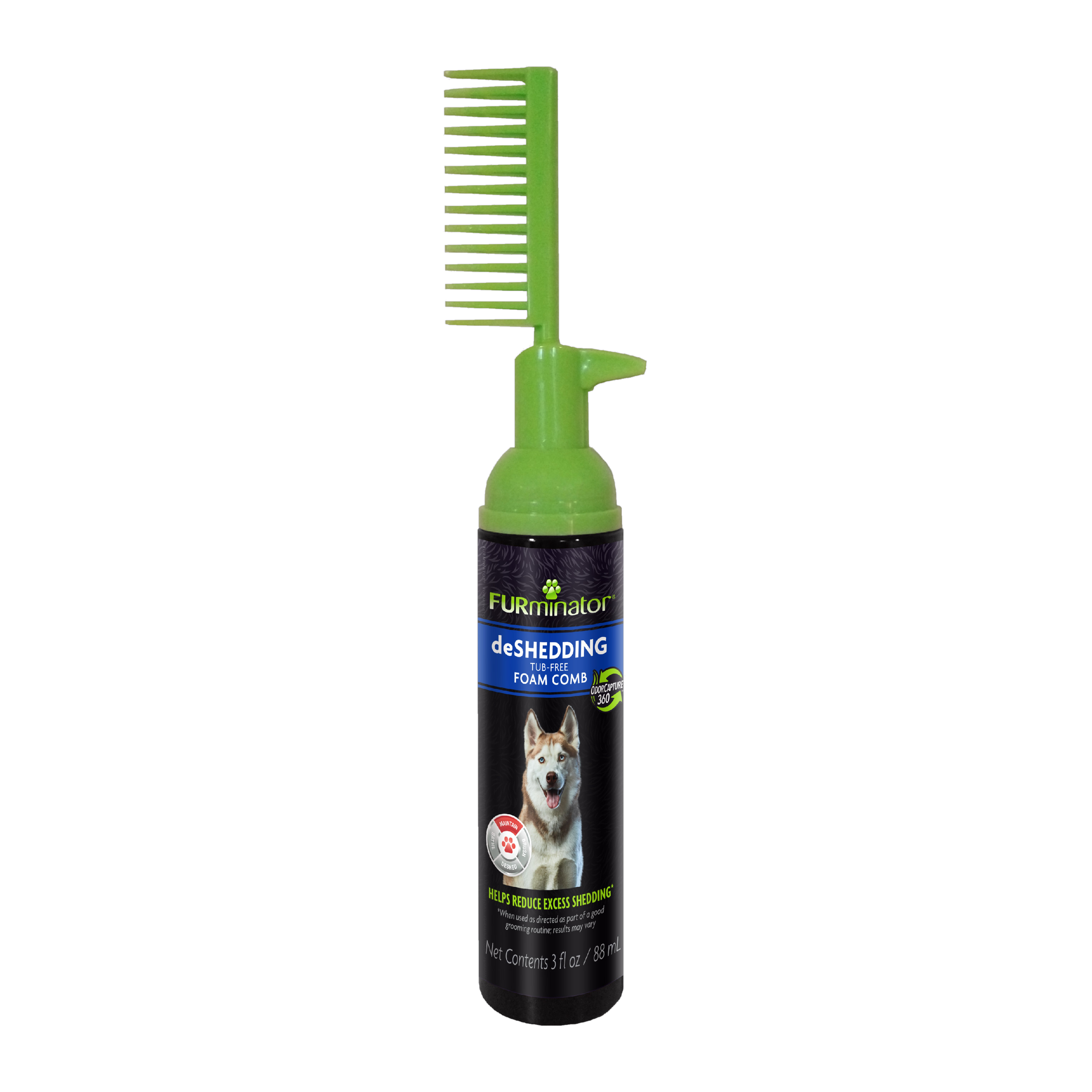 FURminator Tub-Free deShedding Foam Comb for Dogs 3 fl oz