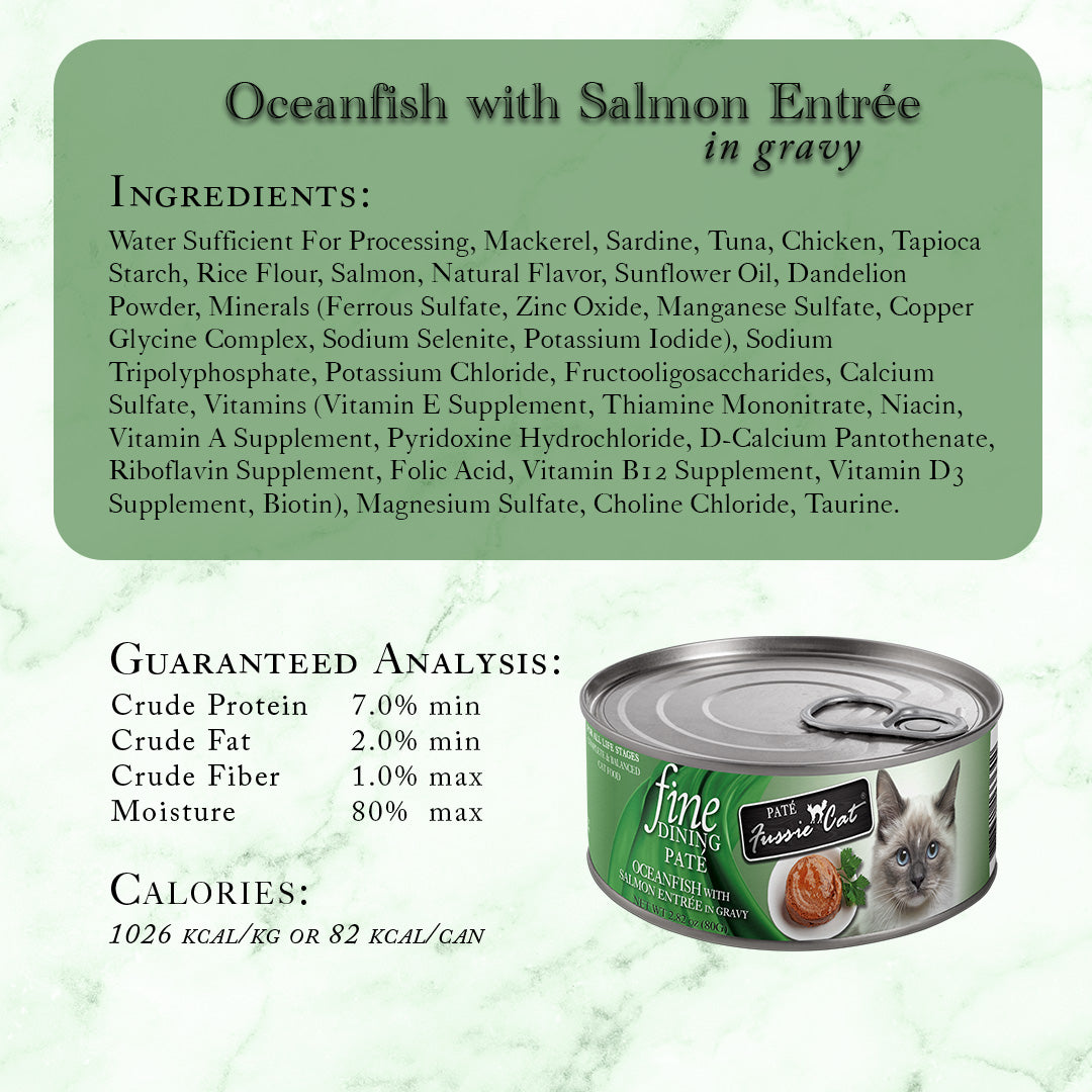 Fussie Cat Fine Dining Paté Oceanfish with Salmon Entrée in Gravy Wet Cat Food — additional product view 3