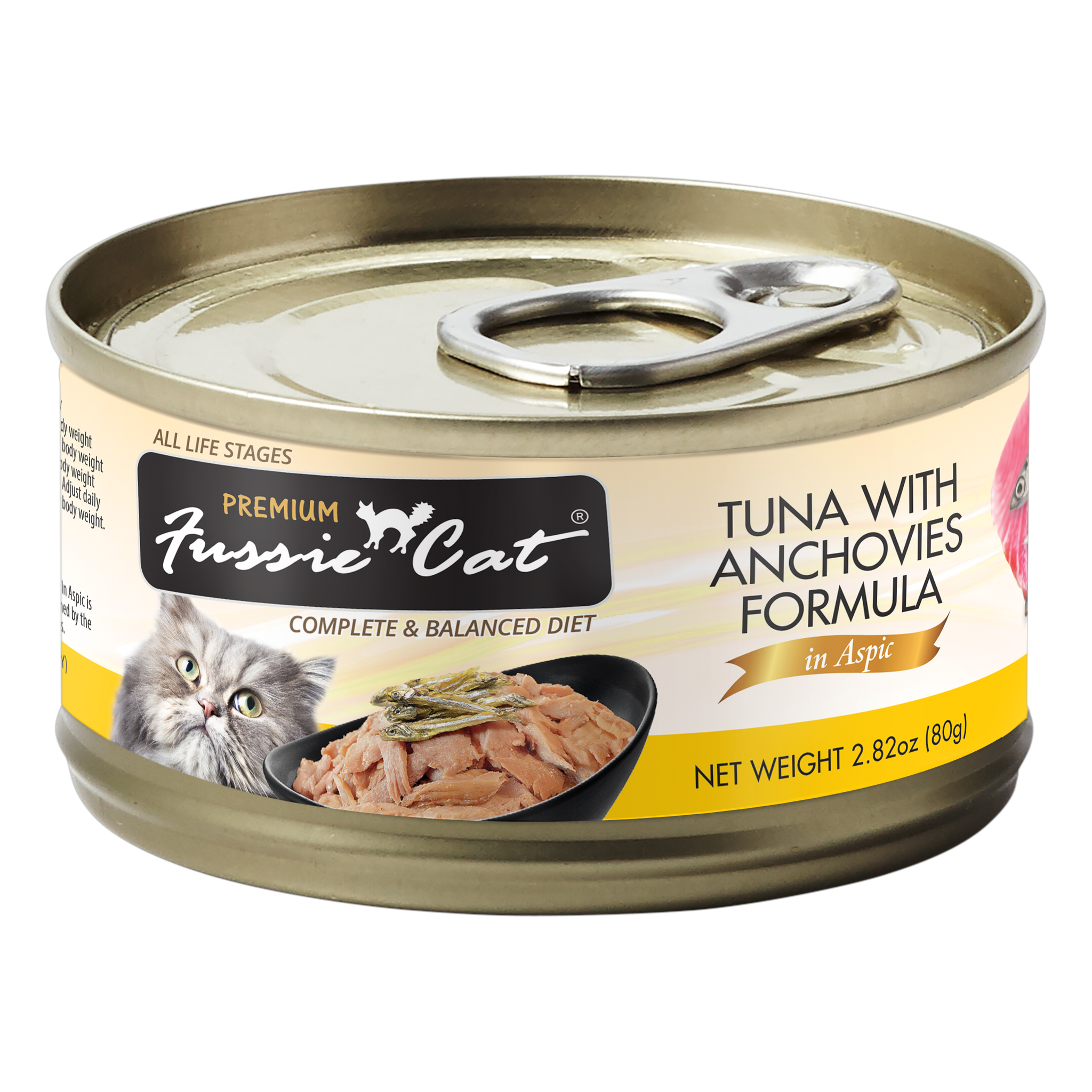 Fussie Cat Premium Tuna with Anchovies Formula in Aspic Wet Cat Food package