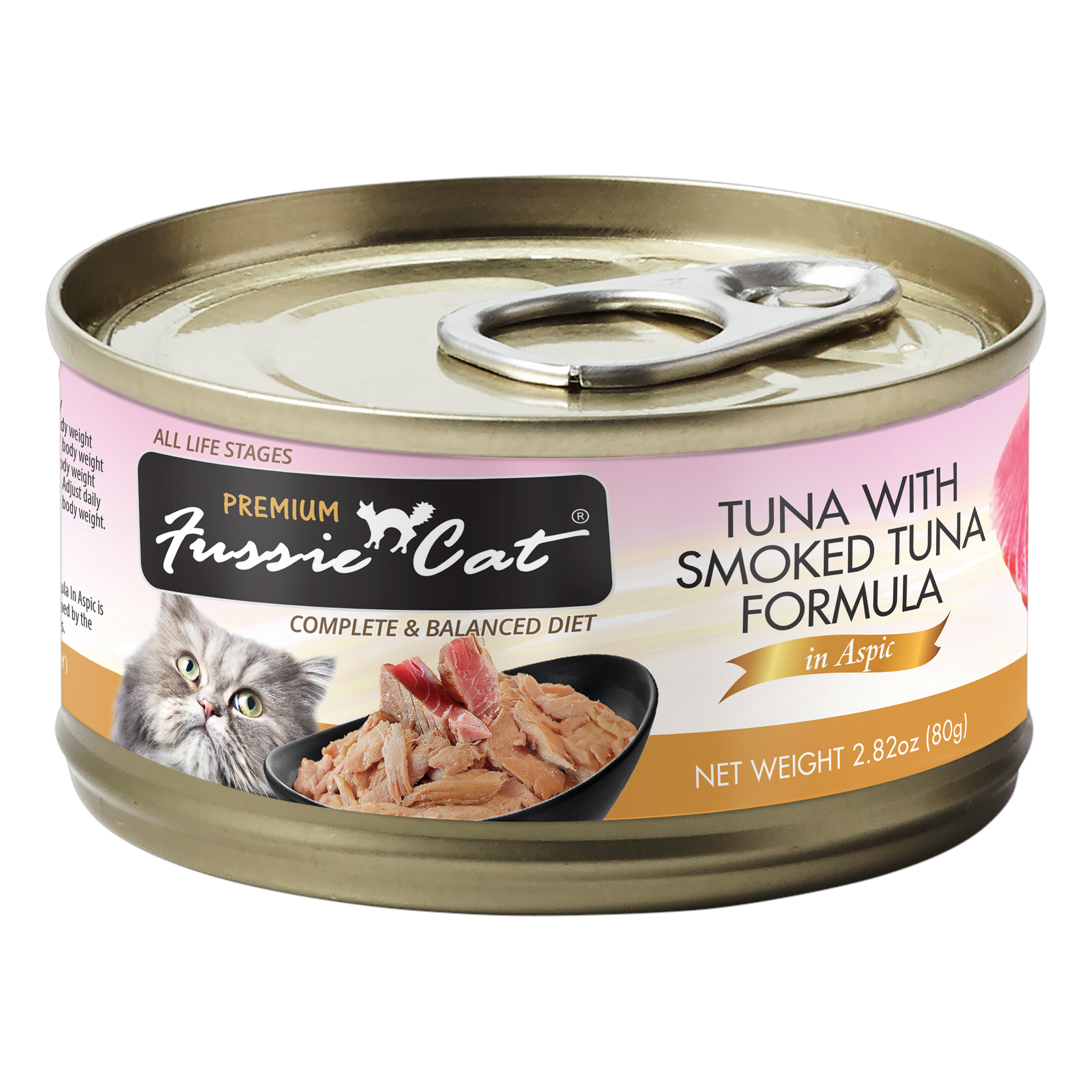 Fussie Cat Premium Tuna with Smoked Tuna Formula in Aspic Wet Cat Food package