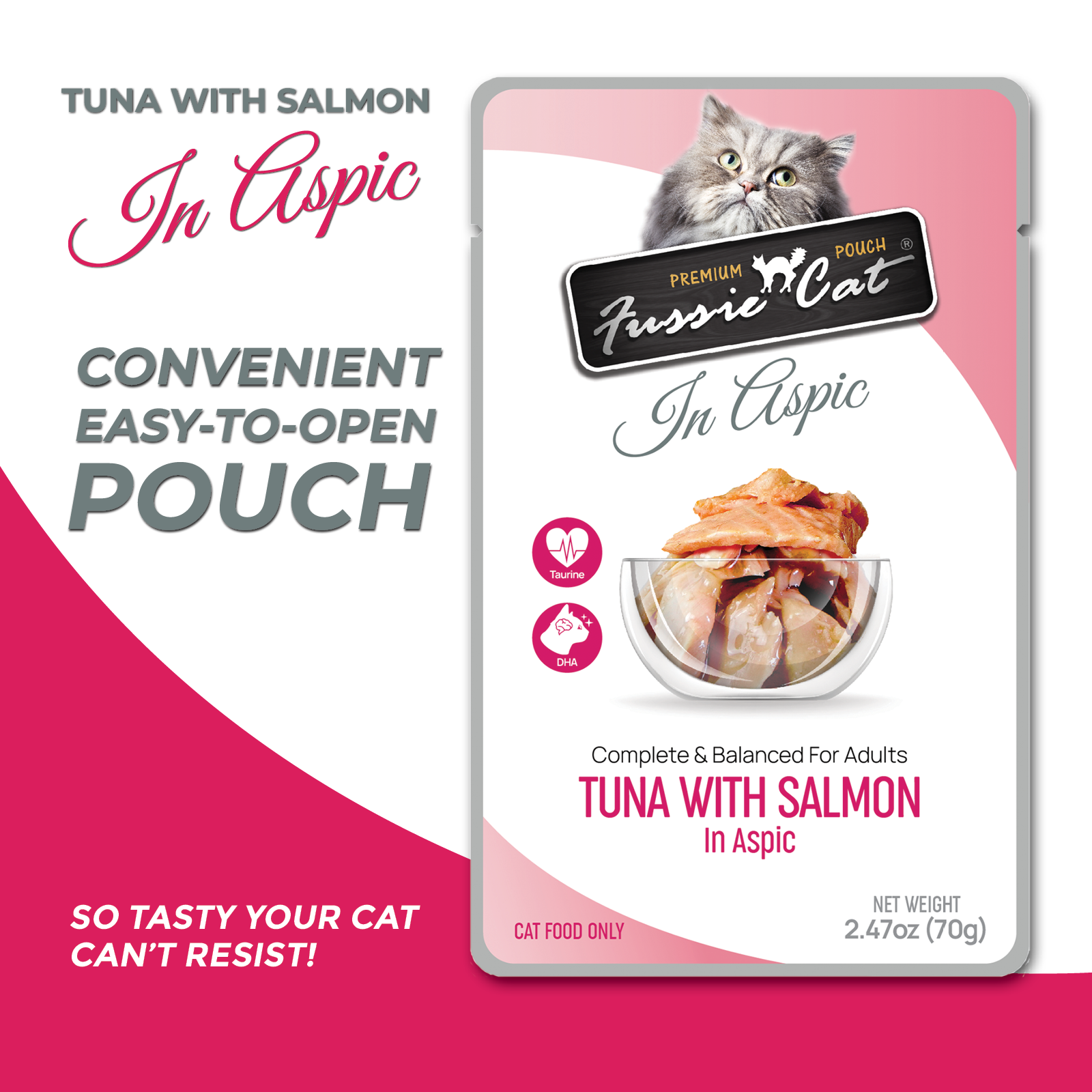 Fussie Cat Tuna with Salmon in Aspic Wet Cat Food Pouch — additional product view 1