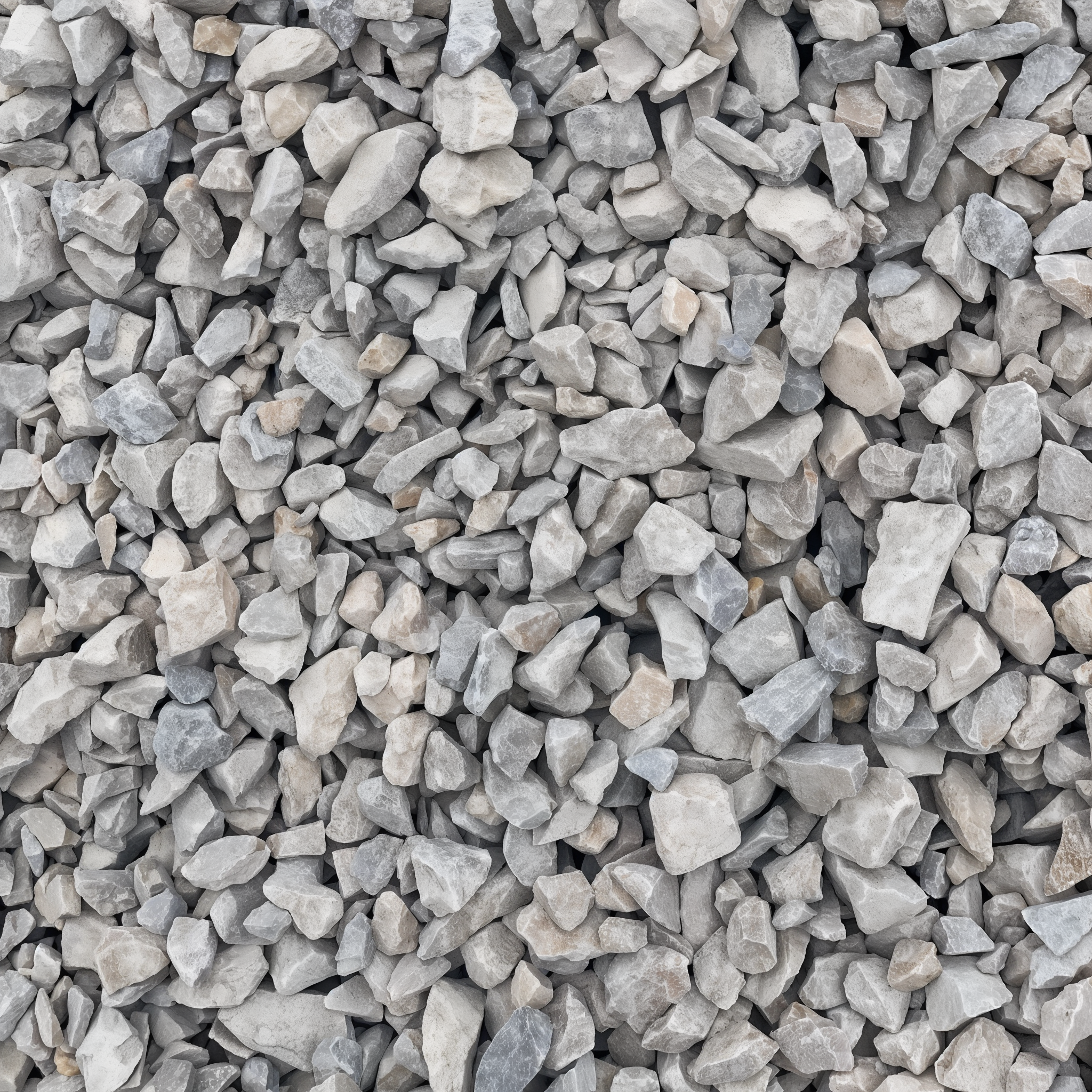 Light grey stone aggregate, 3/4 inch size, per ton. #3/4"#Ton