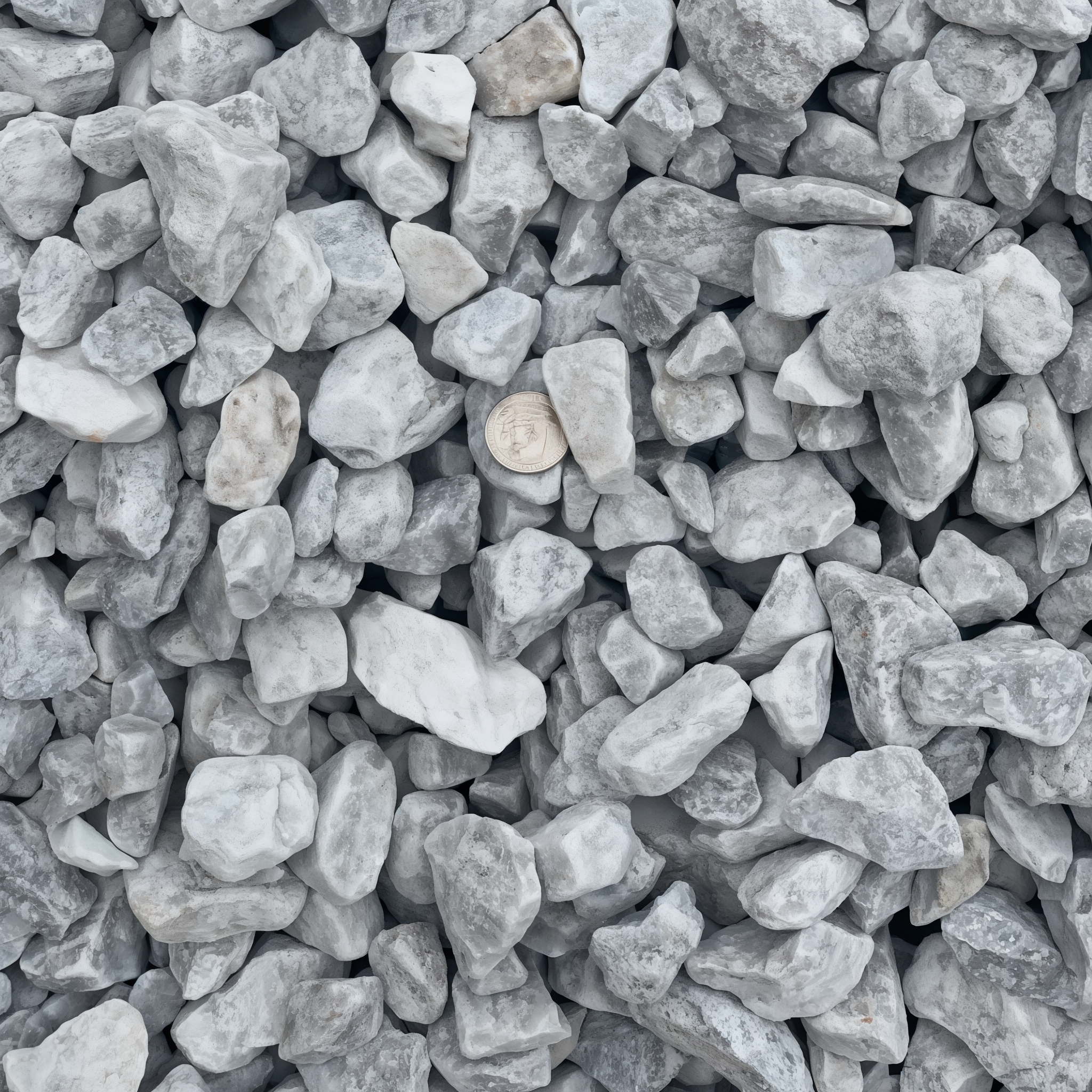 White Marble Stone, 1-1/2 inch size, construction aggregate, sold by the ton