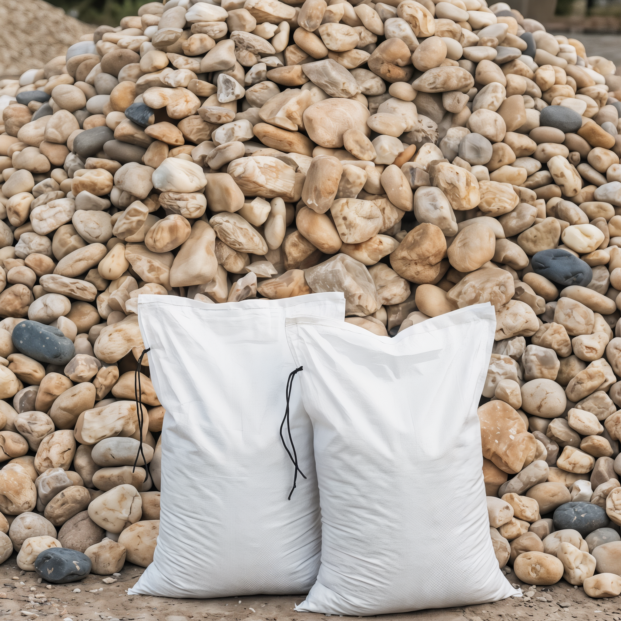 Goose egg stone, 2-4 inch rounded decorative stone.