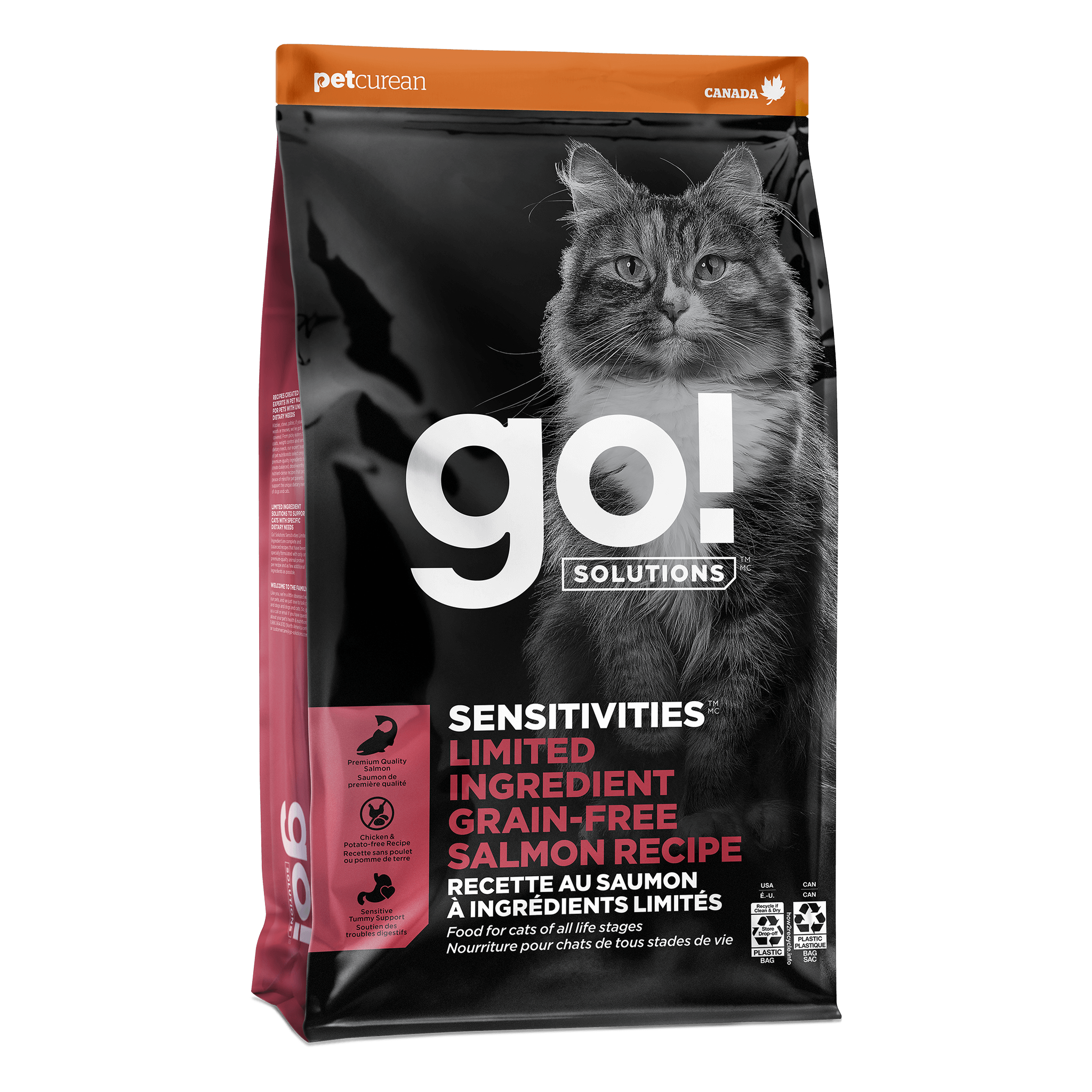Go! Solutions Sensitivities Limited Ingredient Grain-Free Salmon Recipe Dry Cat Food bag