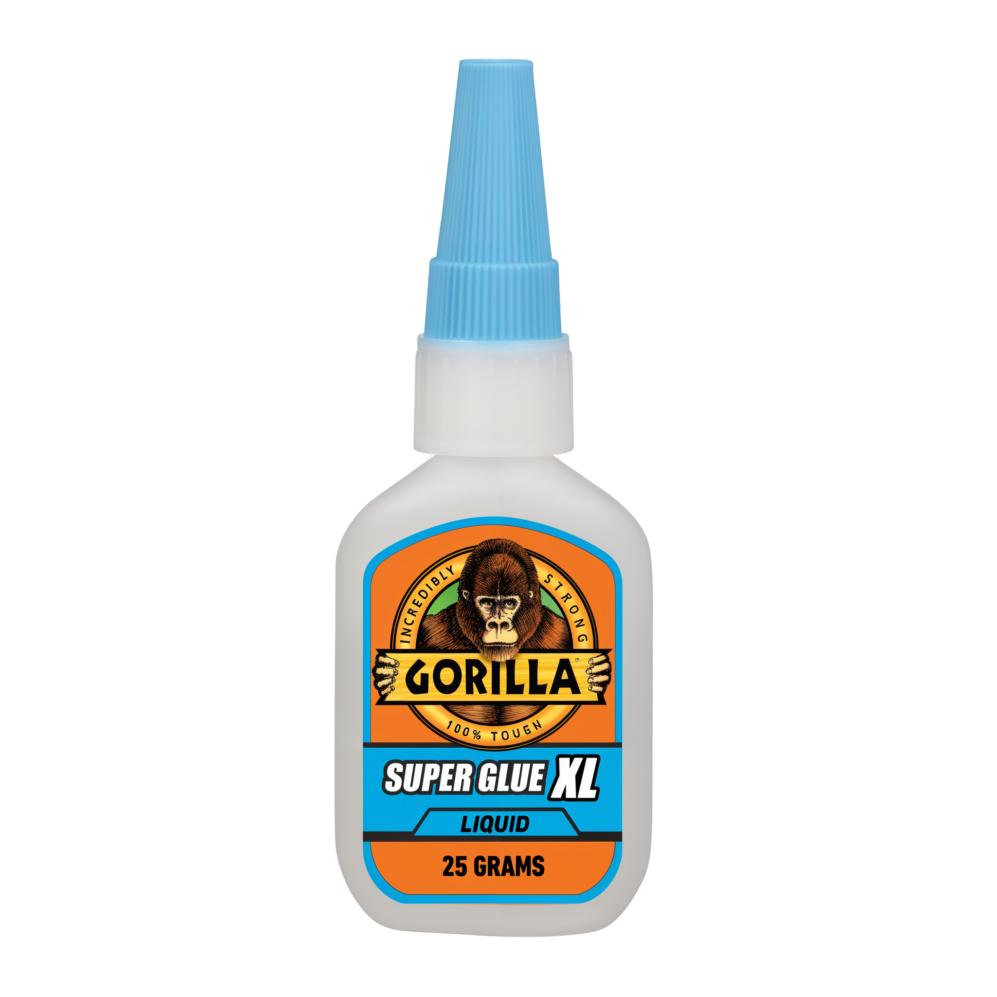 Gorilla Super Glue XL, 25 g clear cyanoacrylate bottle with anti-clog cap and rubber-toughened formula