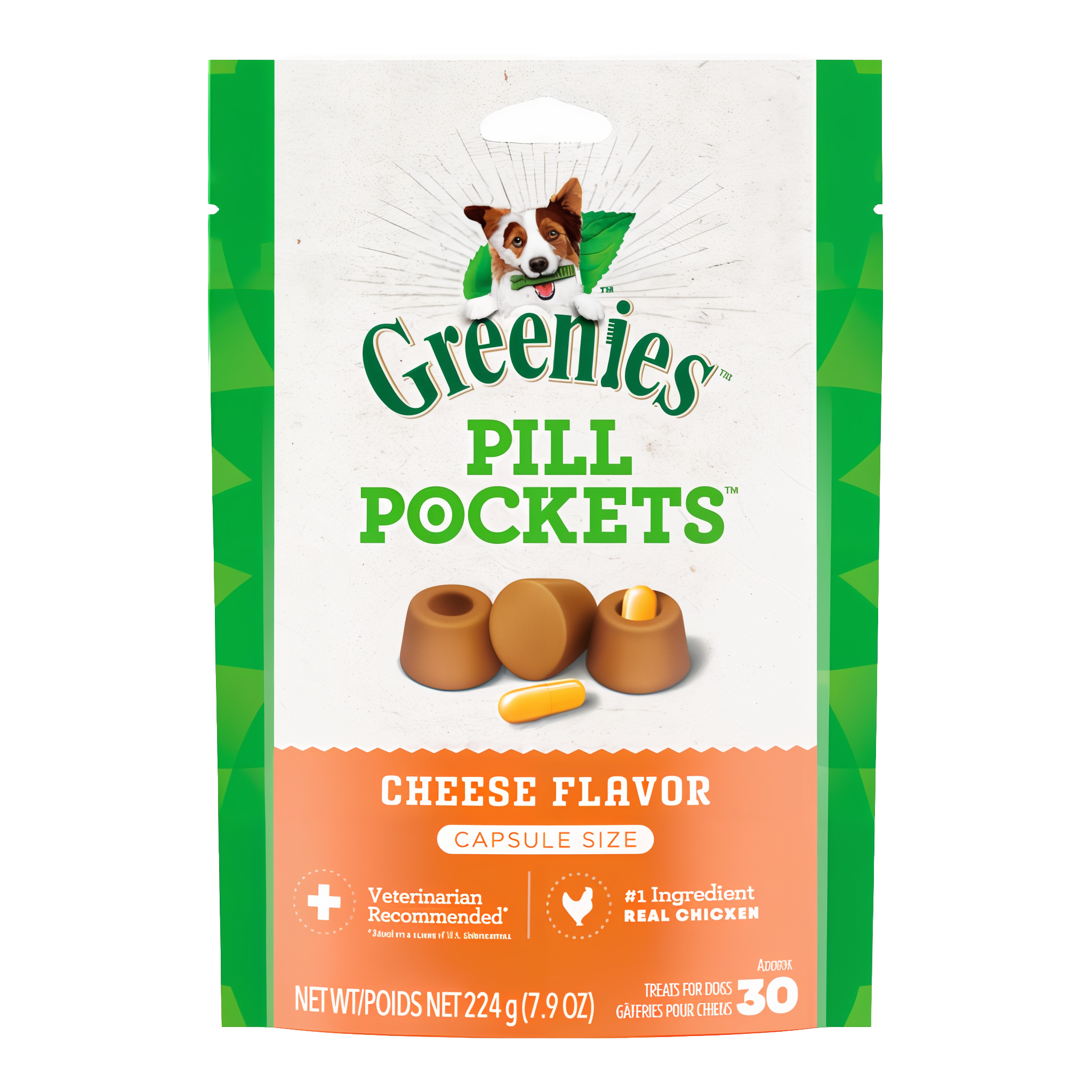 Greenies Pill Pockets Capsule Size Cheese Flavor Soft Dog Treats 7.9 OZ pack