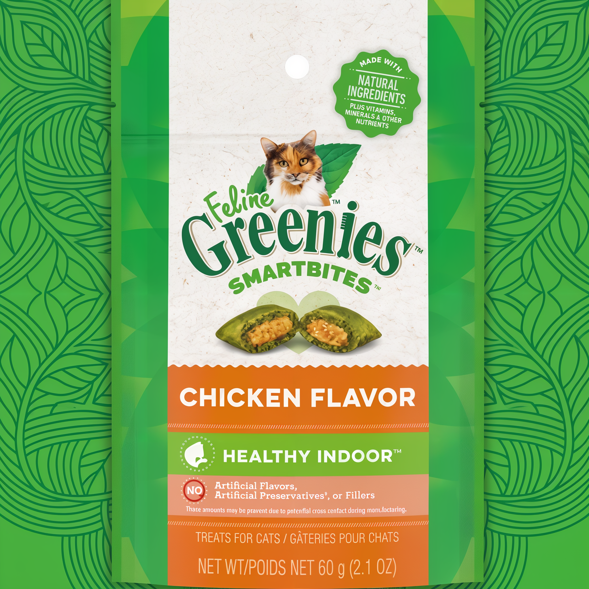 Greenies Feline Smartbites Chicken Flavor Healthy Indoor Cat Treats