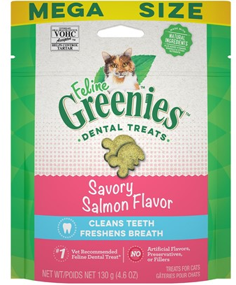 Greenies Savory Salmon Flavor Dental Cat Treats - 4.6 oz package