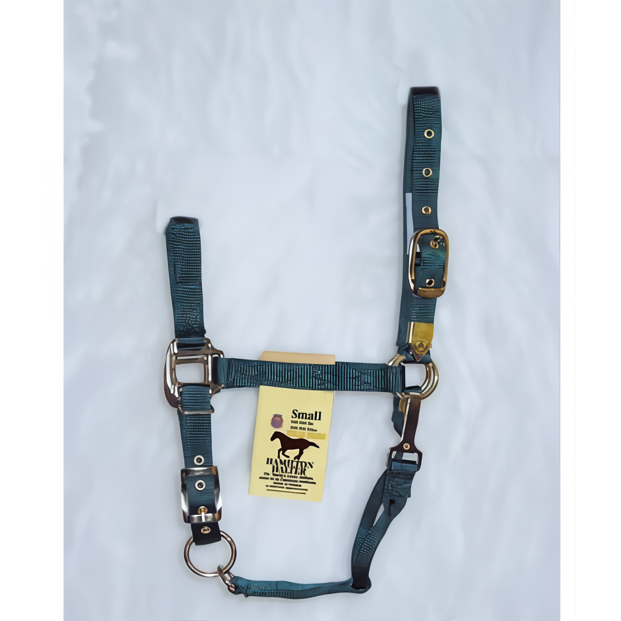 Hamilton Halter Company adjustable chin horse halter with snap, hunter green, small size.