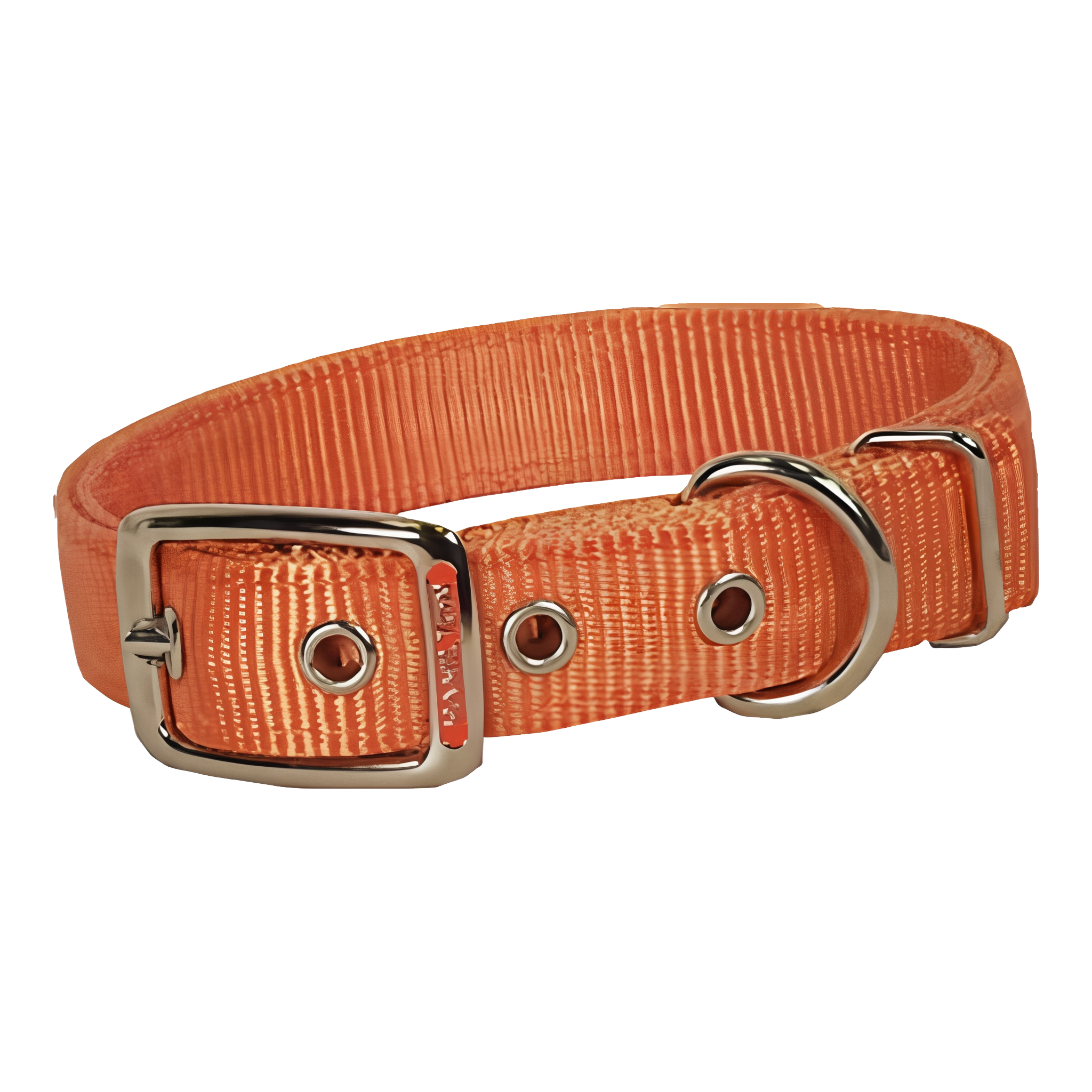 Hamilton Double Thick Nylon Deluxe Dog Collar in Mango Orange, 26 inch size.