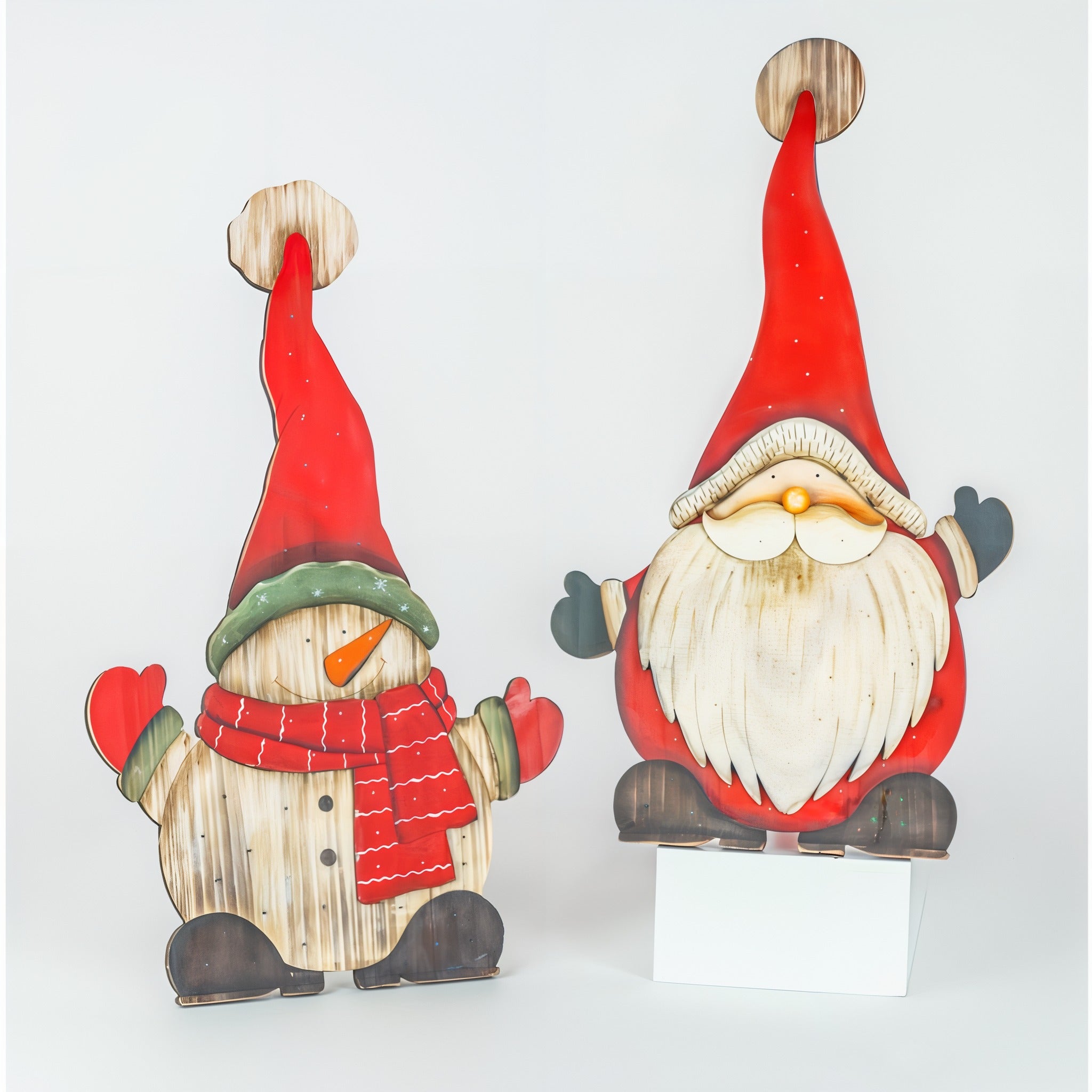 Hanna's Handiworks Lighted Santa & Snowman Wooden Easel Assorted (Santa or Snowman)