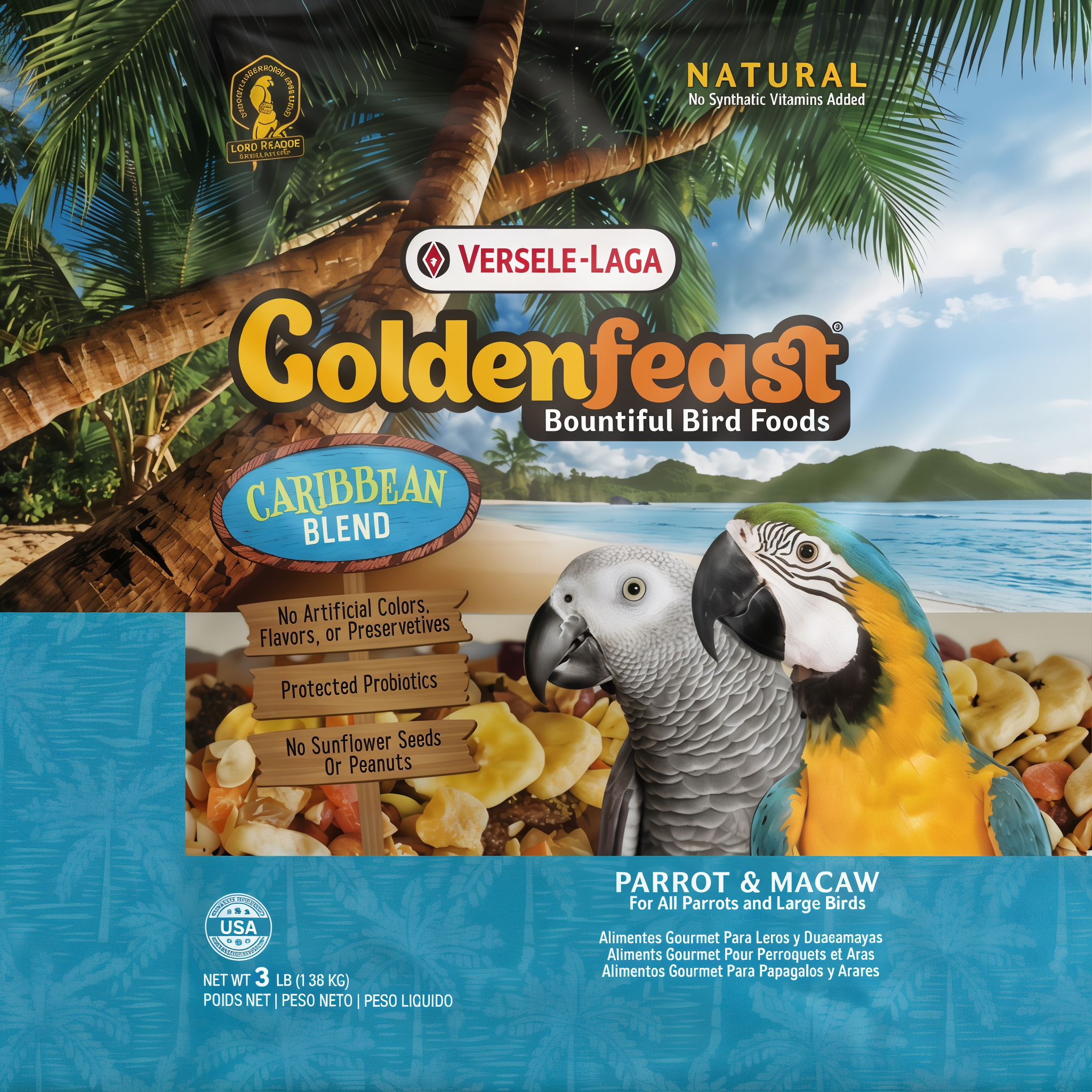 Higgins Goldenfeast Caribbean Blend for Parrot & Macaw