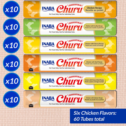 Inaba Churu Chicken Variety Box Cat Treats product highlights tile