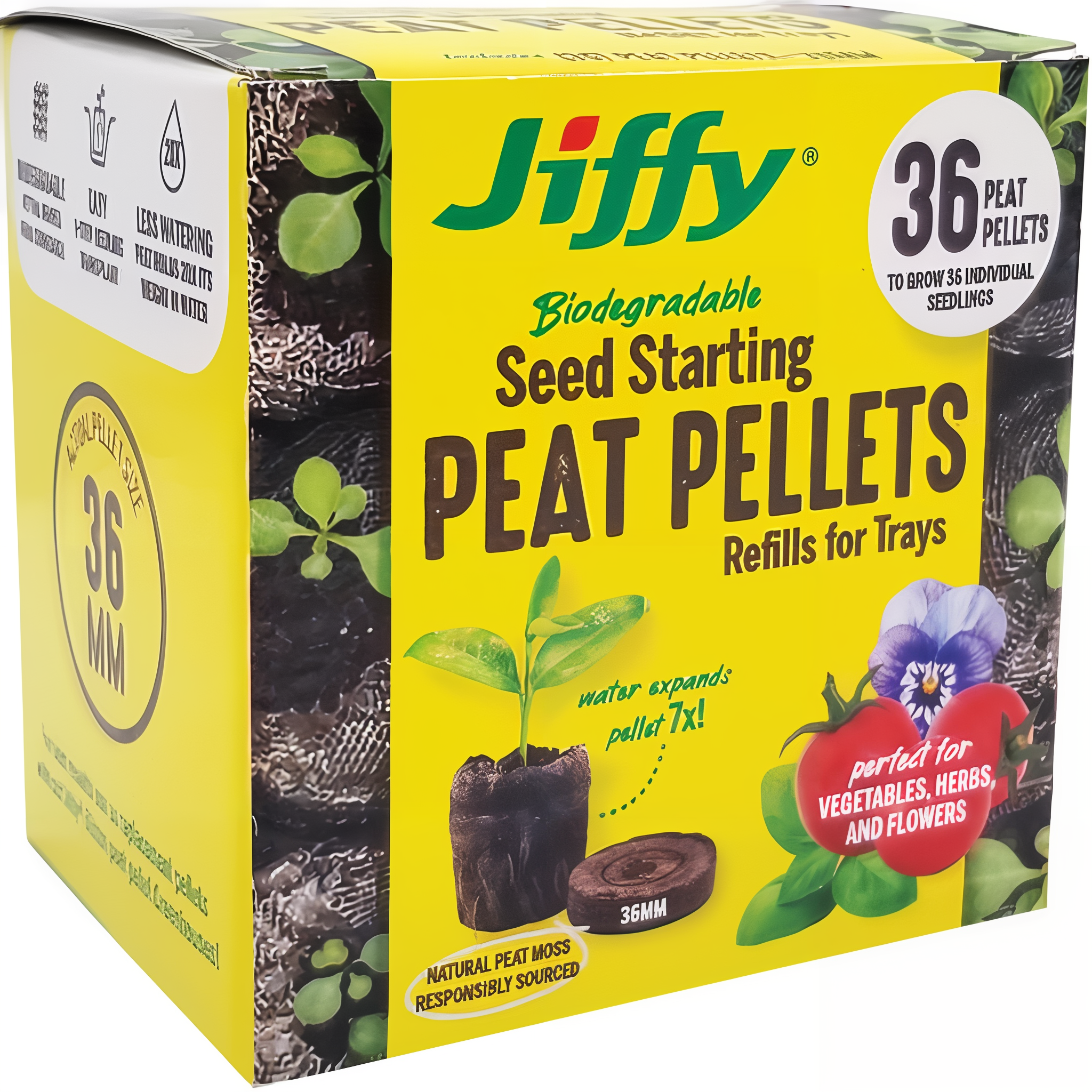 Jiffy 36 mm Peat Pellet Refills Seed Starter Soil Plugs