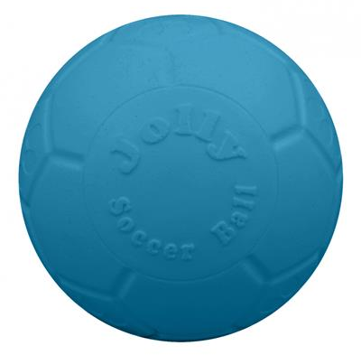 Blue Jolly Pets Soccer Ball Unscented Rubber Dog Chew Toy