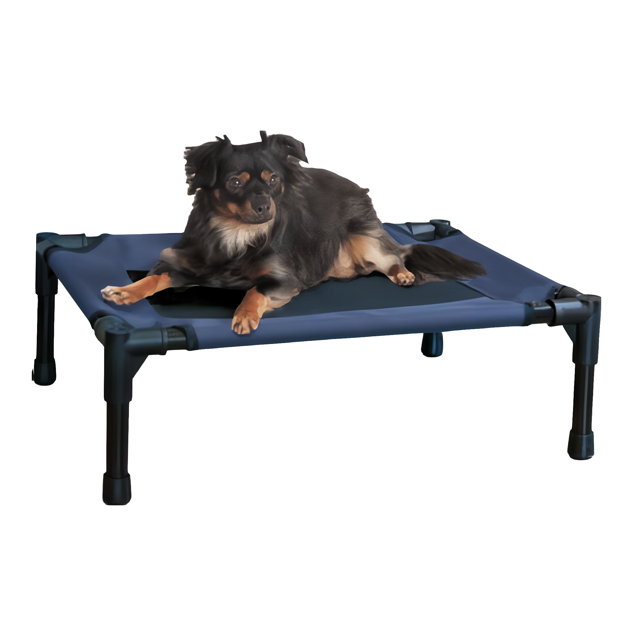 K&H Original Pet Cot elevated dog bed in blue, small size.