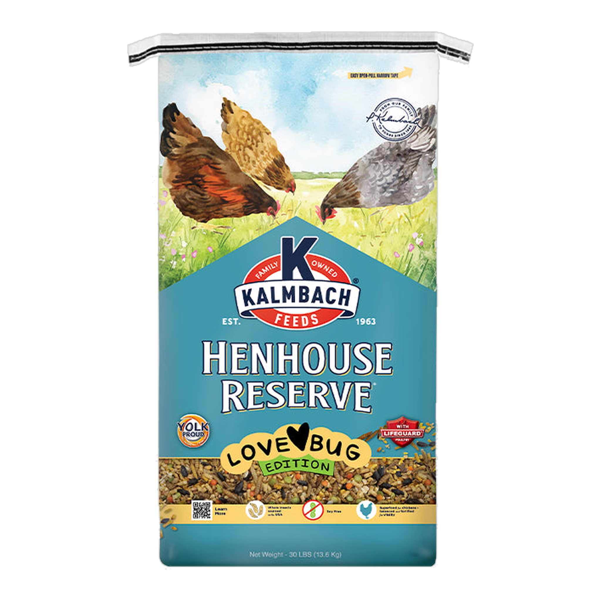 Kalmbach Feeds Henhouse Reserve Love Bug 30 lb bag front
