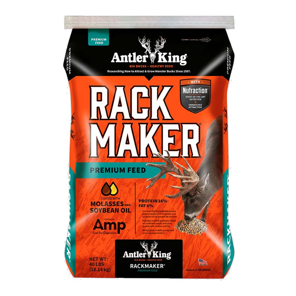 Kalmbach Feeds Antler King Rack Maker Textured Deer Feed 40 lb bag front