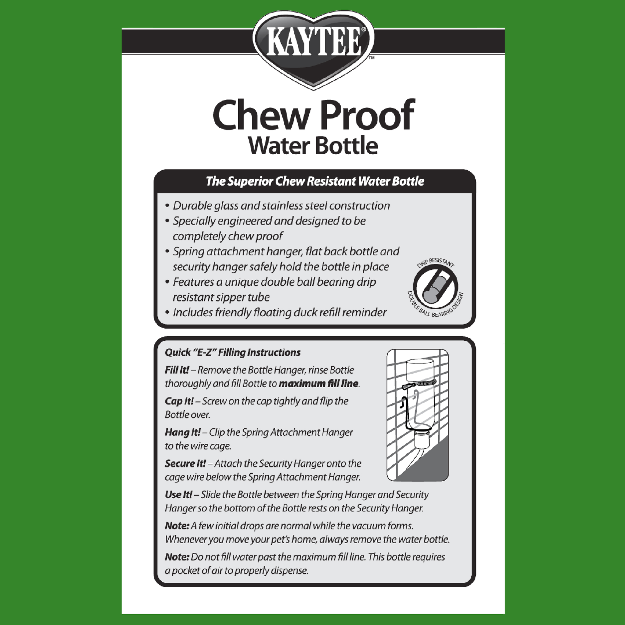 Kaytee Chew-Proof Water Bottle product details