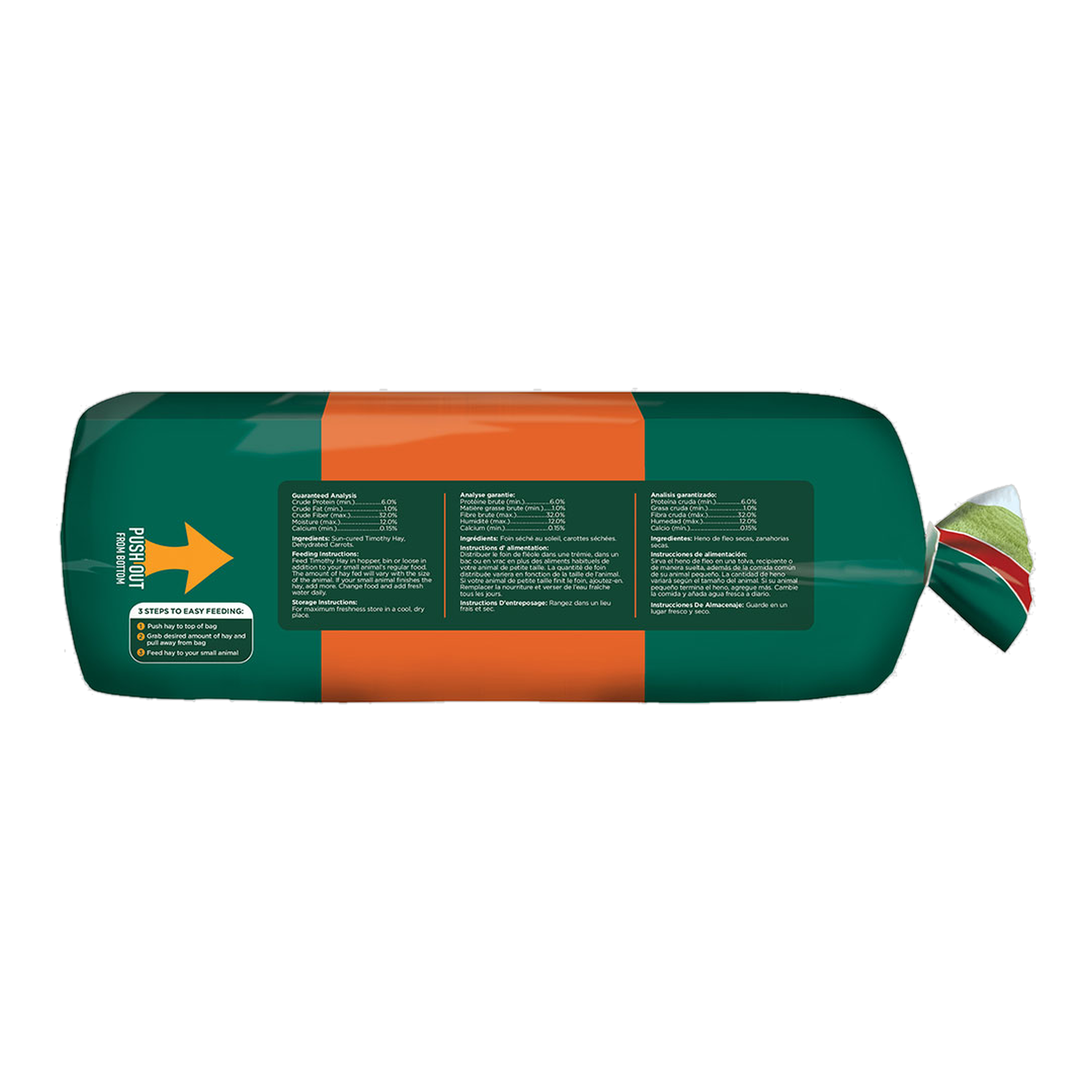 Kaytee Timothy Hay Plus Carrots, 24 Ounce package bottom