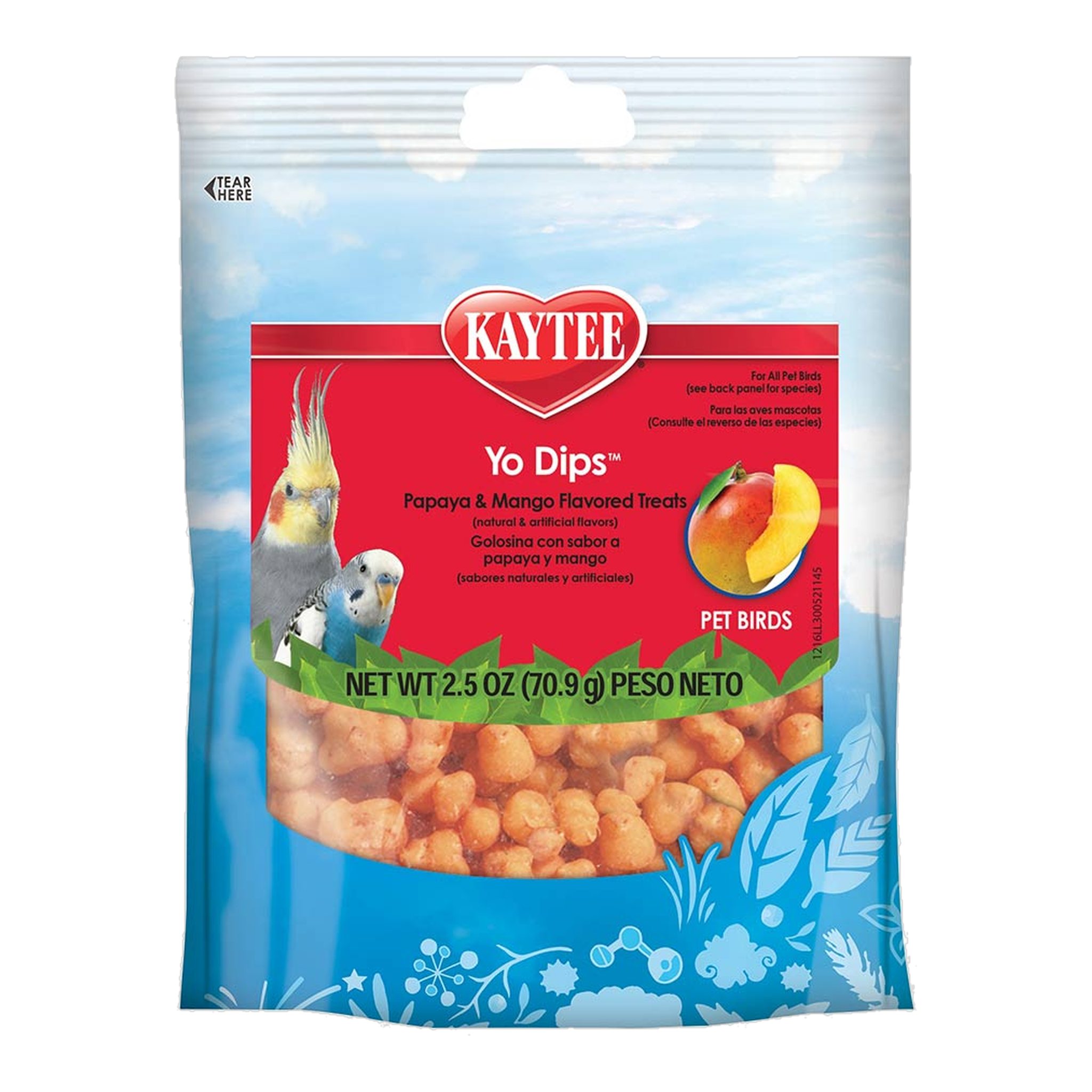 Kaytee Yo Dips Papaya & Mango Flavored Treats for Pet Birds, 2.5 Ounce package front