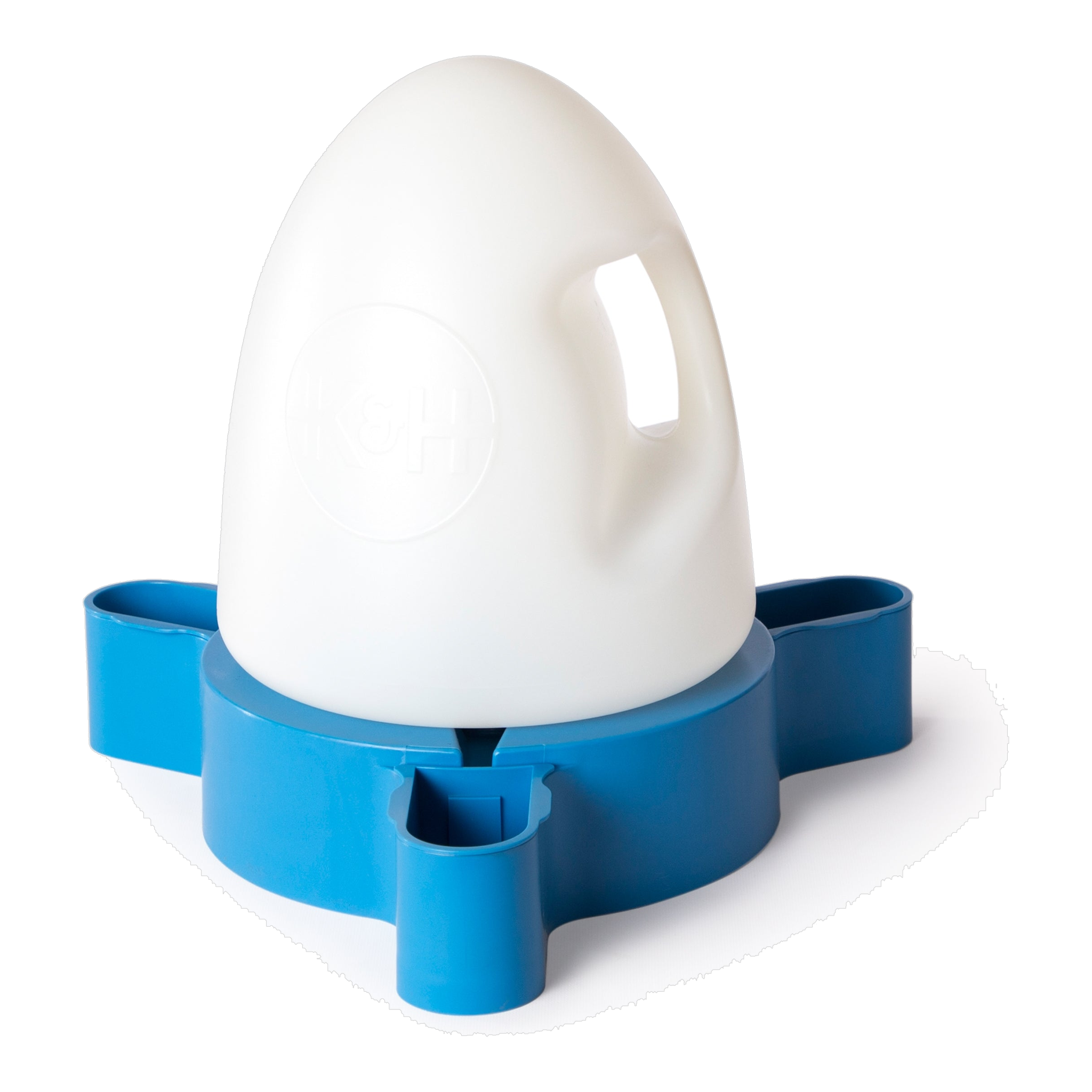 K&H Duck Waterer 2.5 gallon unheated poultry waterer with blue base and dome tank