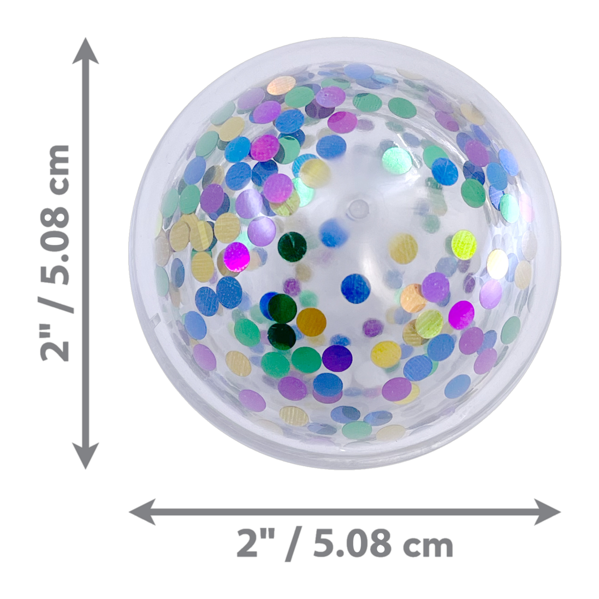 KONG Active Confetti Ball dimensions 2 inches by 2 inches