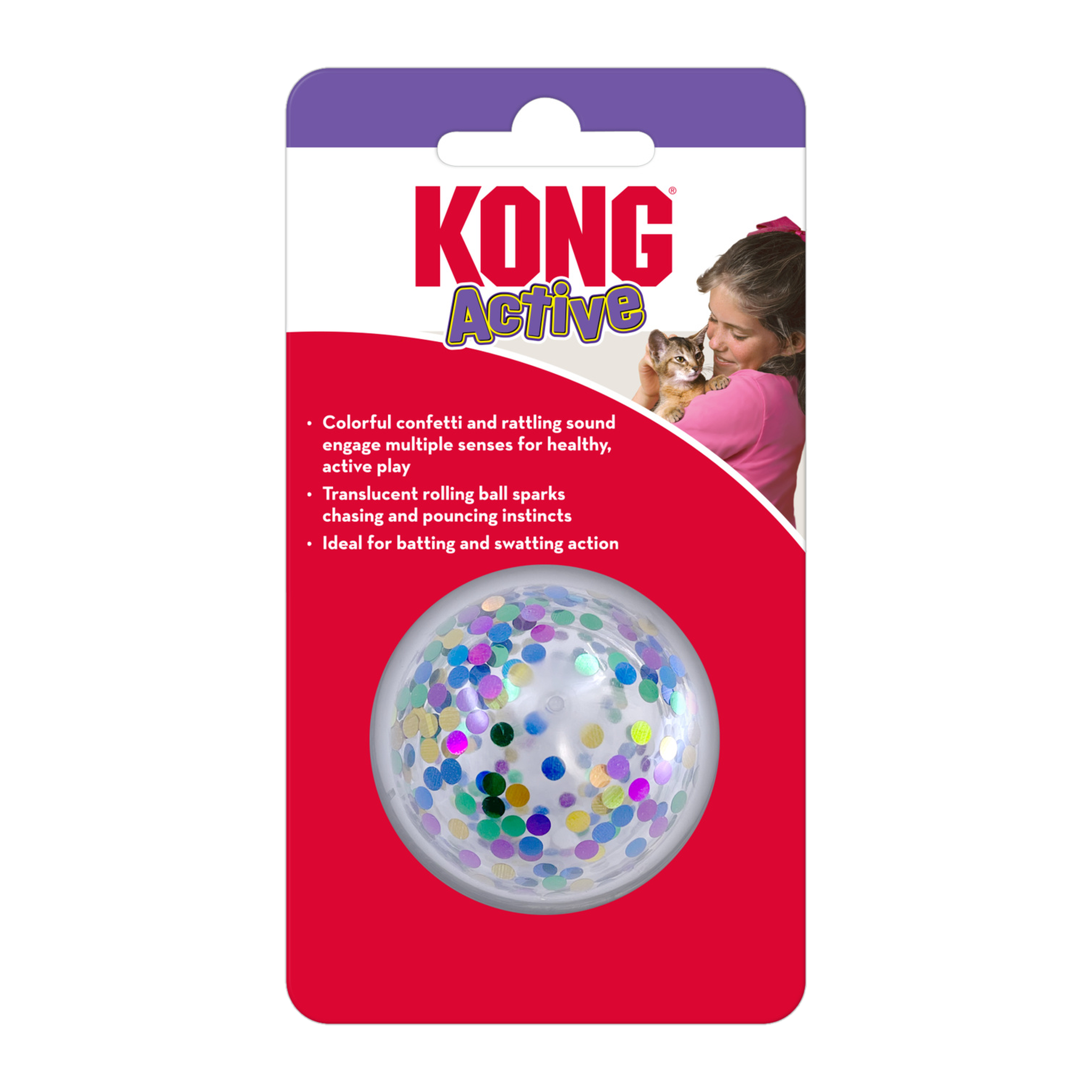 KONG Active Confetti Ball cat toy in retail package