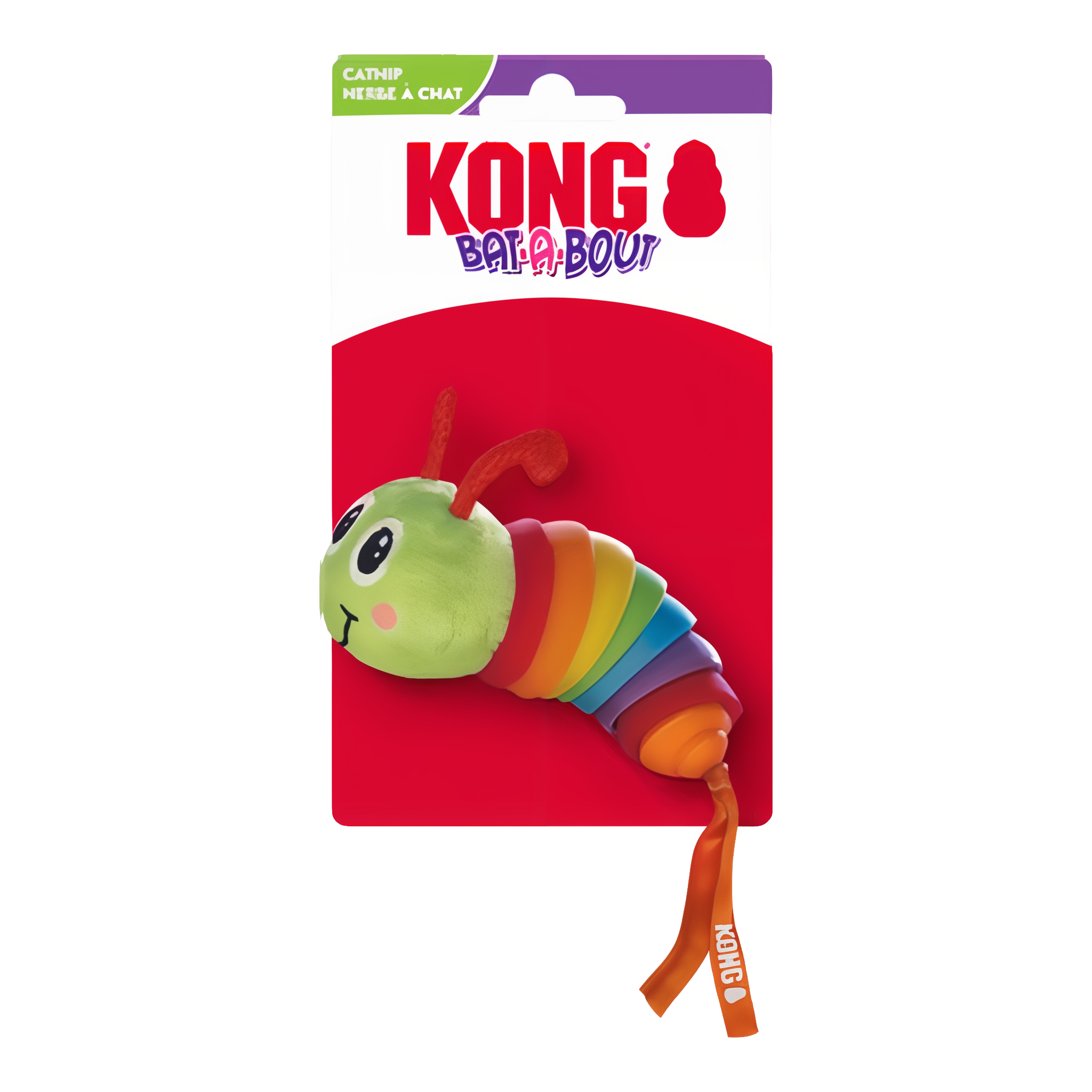 KONG Bat-A-Bout Clackz Caterpillar in retail packaging