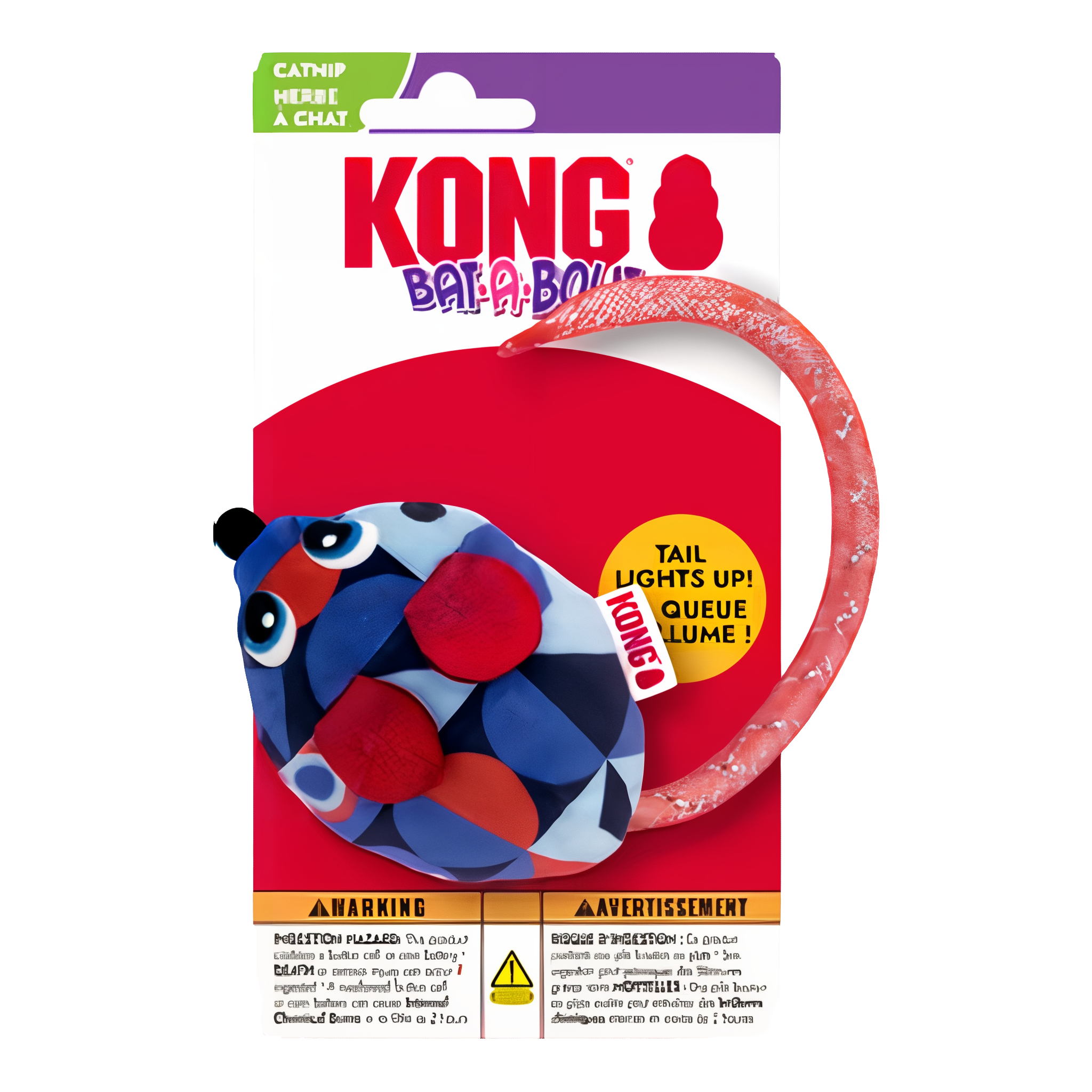 KONG Bat-A-Bout Flicker Mouse in retail packaging
