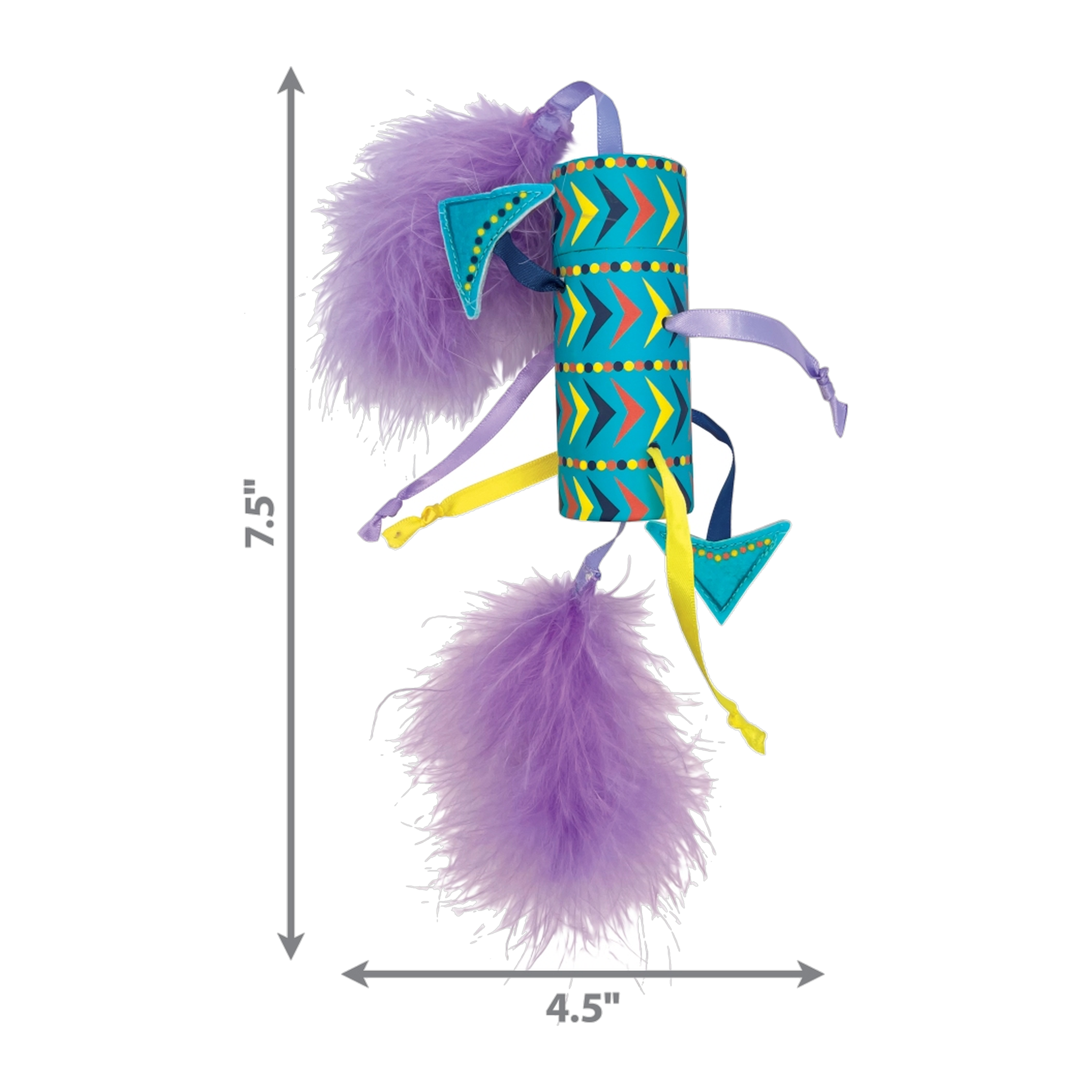 KONG Bat-A-Bout Vibez Roller cat toy dimensions 7.5 by 4.5 inches