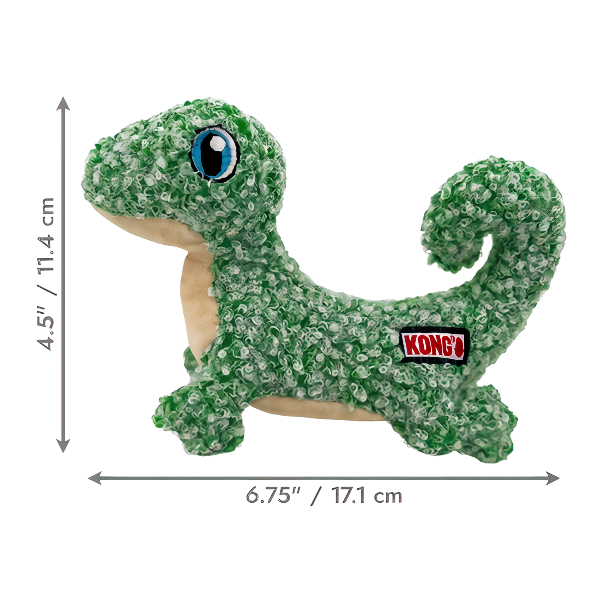 KONG Cat Luvs Lizard cat toy dimensions 6.75 in by 4.5 in