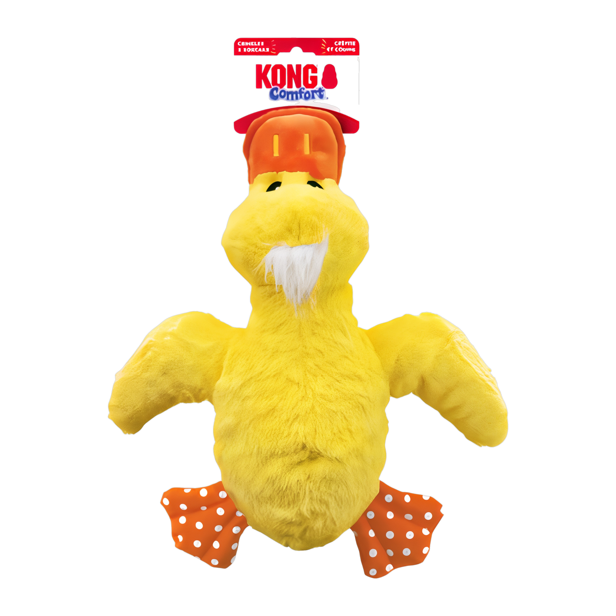 KONG Comfort Jumbo Duck Dog Toy yellow duck with KONG Comfort hang tag