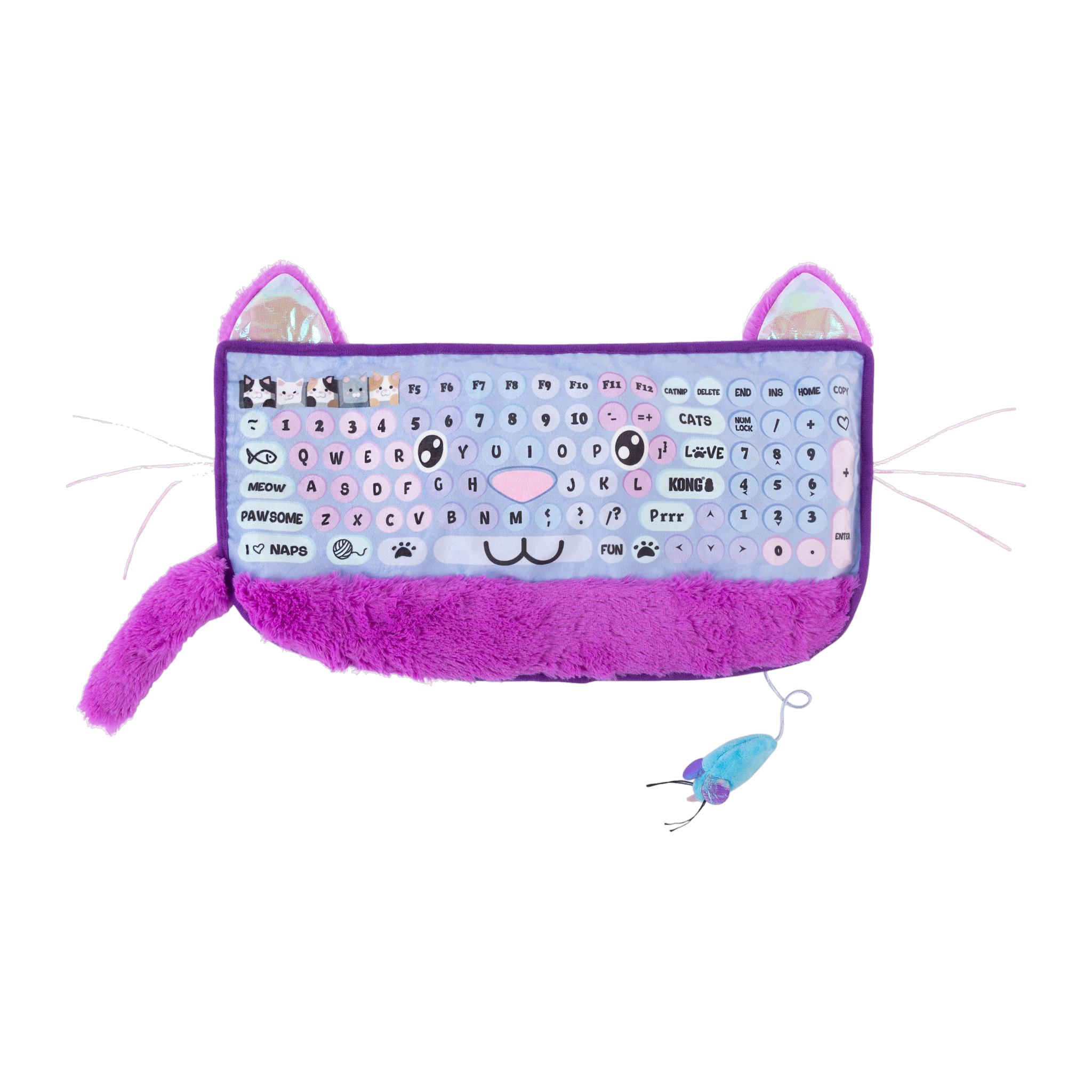 KONG Comfort Key Play Mat heatable keyboard-shaped cat mat with crinkle mouse