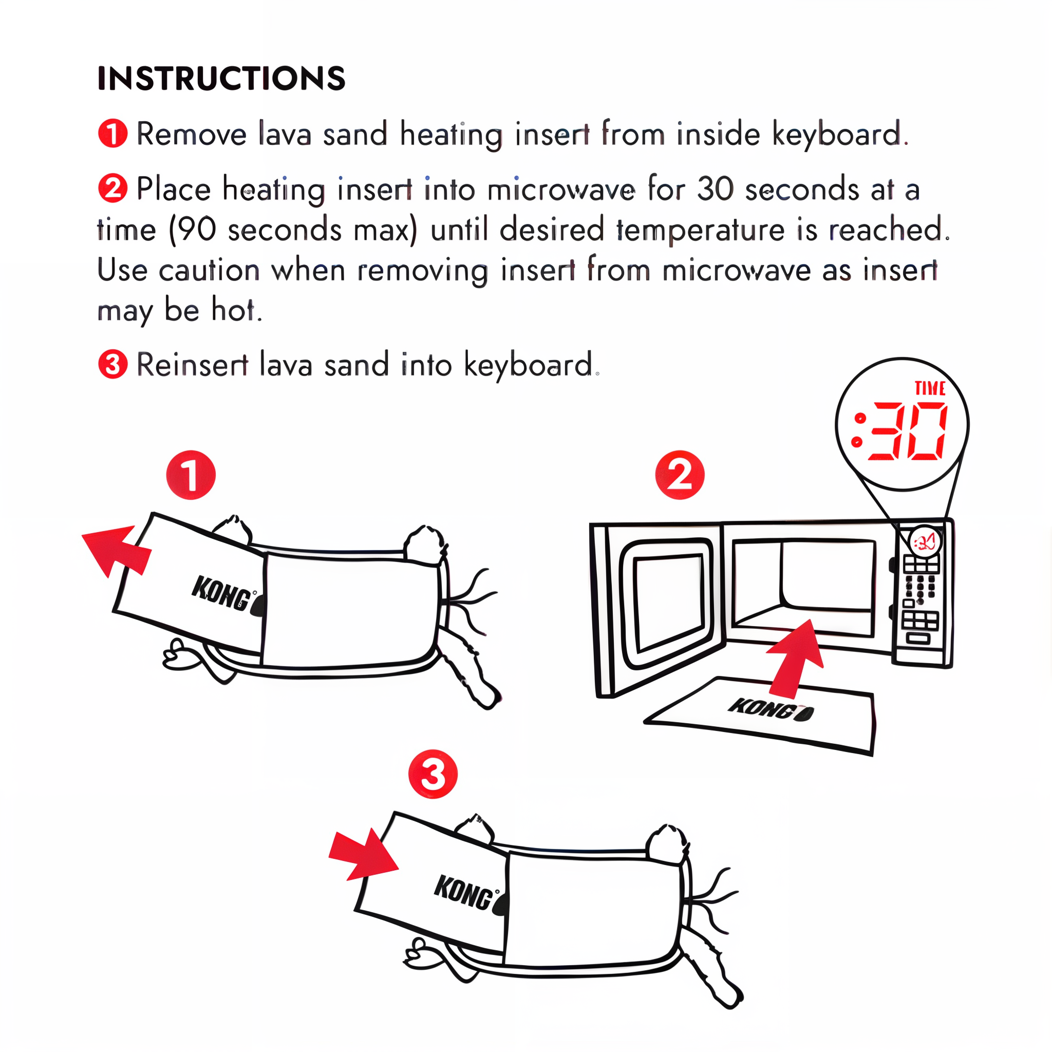 KONG Comfort Key Play Mat microwave heating instructions