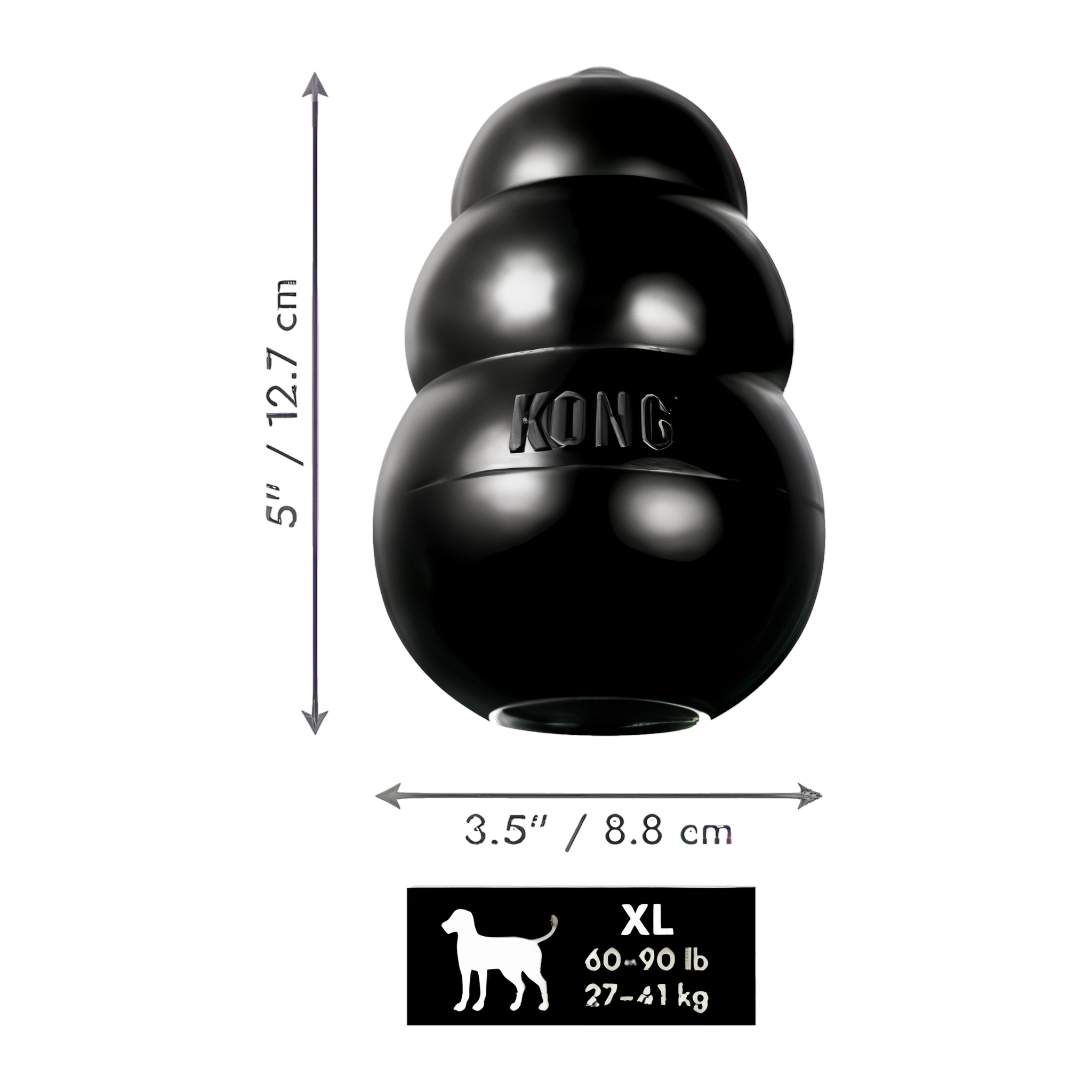 KONG Extreme dog toy X-Large size dimensions, for dogs 60-90 lb