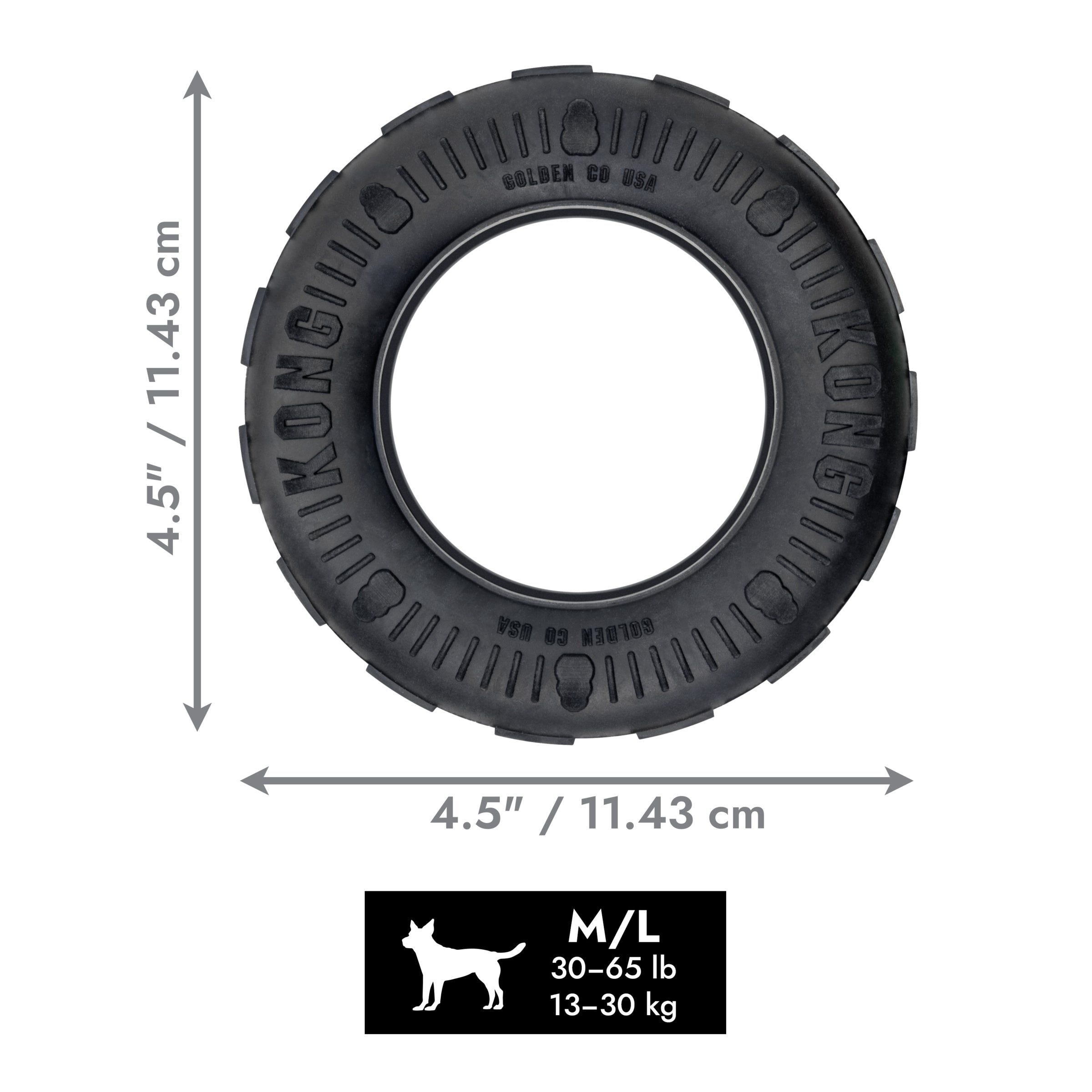 KONG Extreme Tire Medium/Large size dimensions 4.5 inch diameter