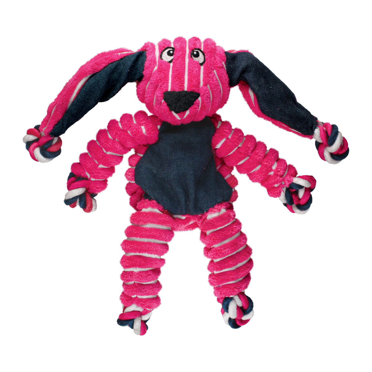 KONG Floppy Knots Bunny plush dog toy, Small size front view