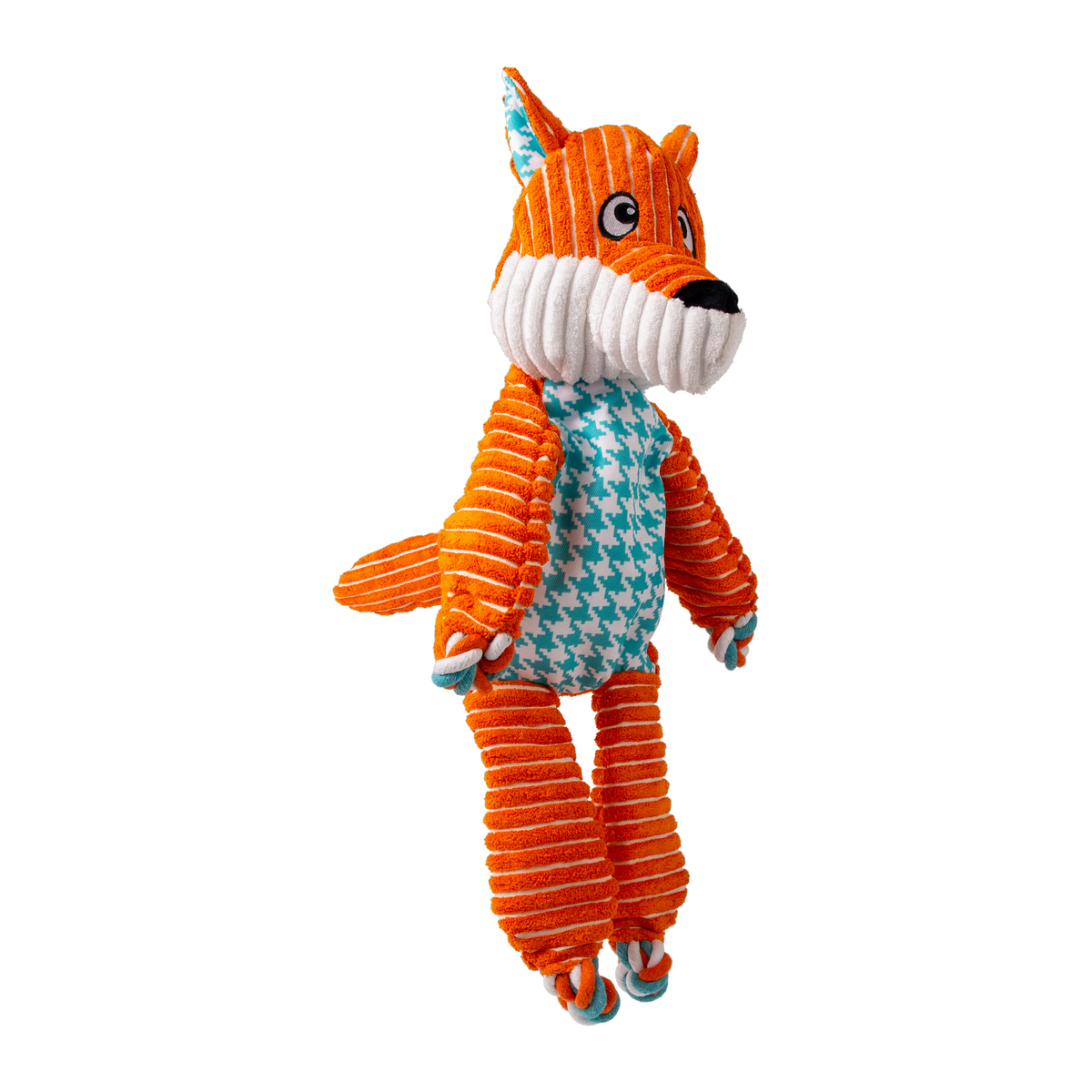 KONG Floppy Knots Fox XL plush dog toy, angled view