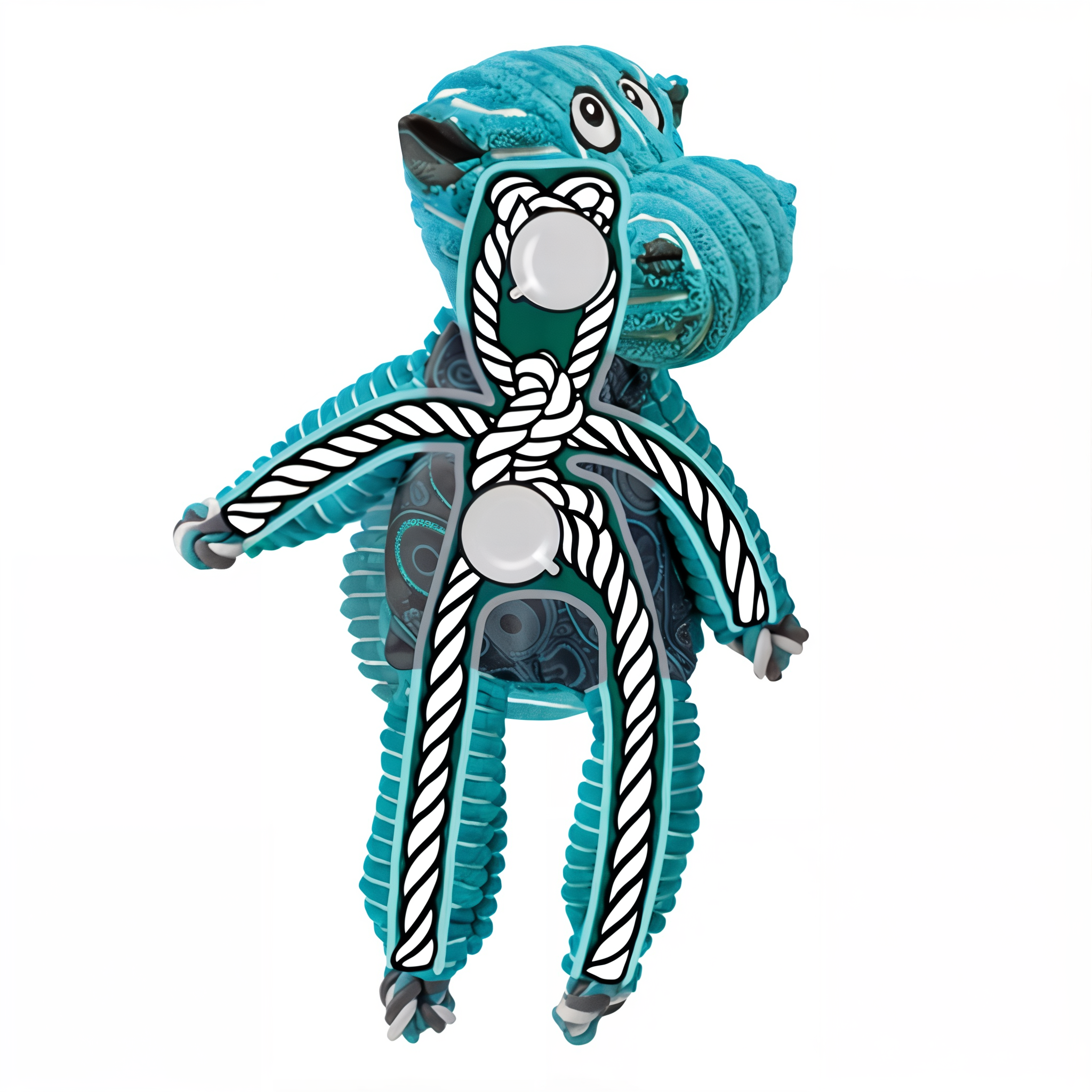 Internal knotted rope skeleton of the KONG Floppy Knots Hippo x-large