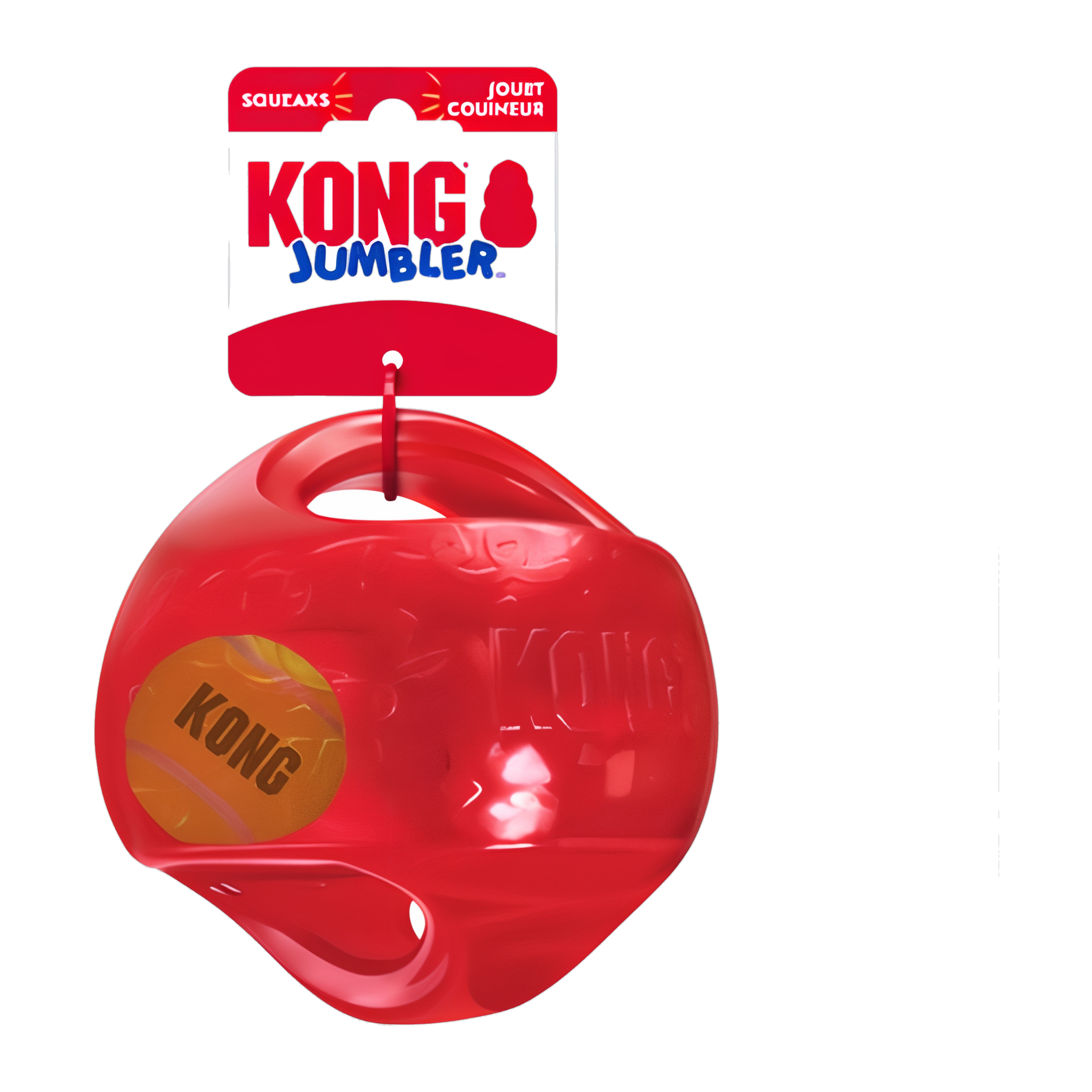 Red KONG Jumbler Ball with hang tag