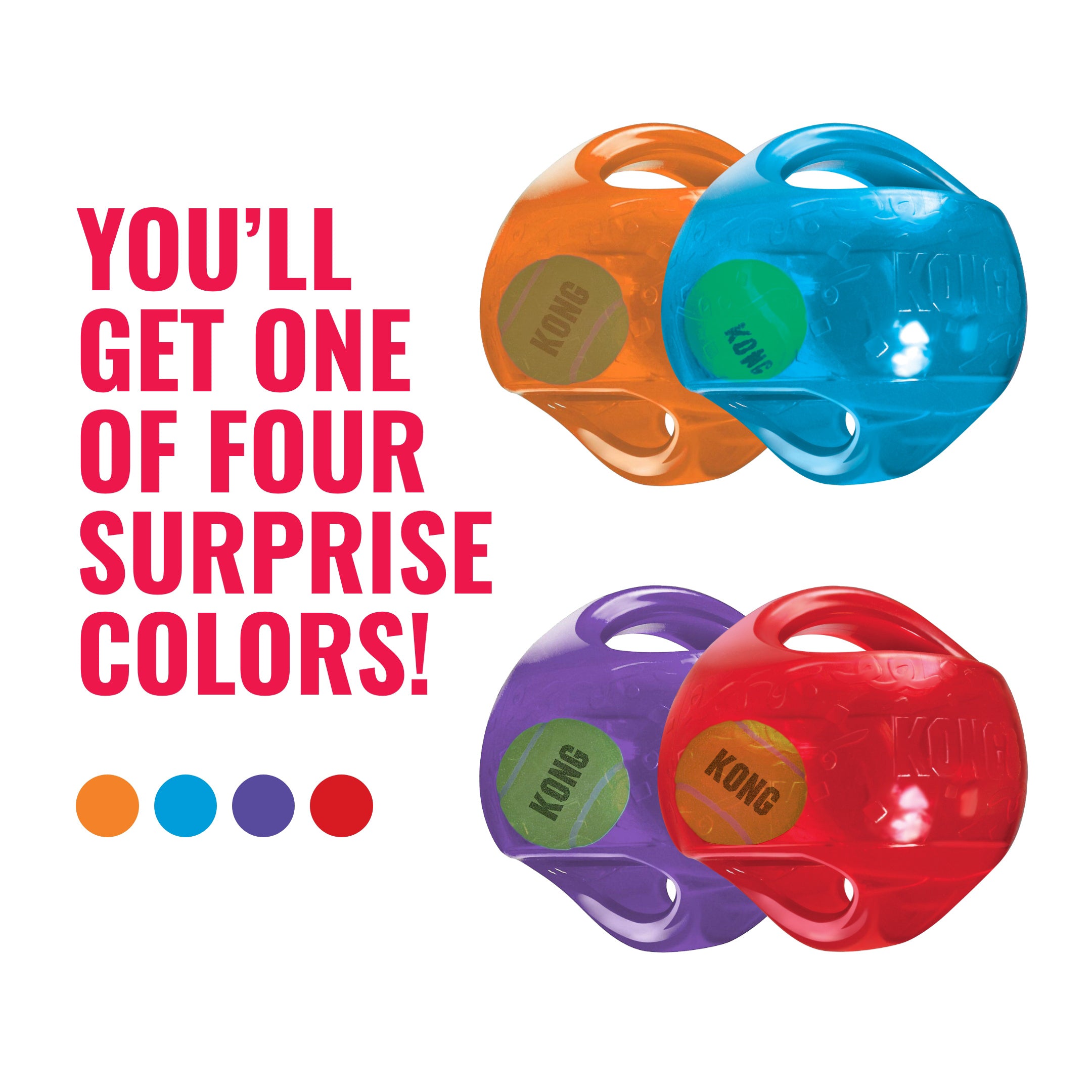 KONG Jumbler Ball ships in one of four surprise colors