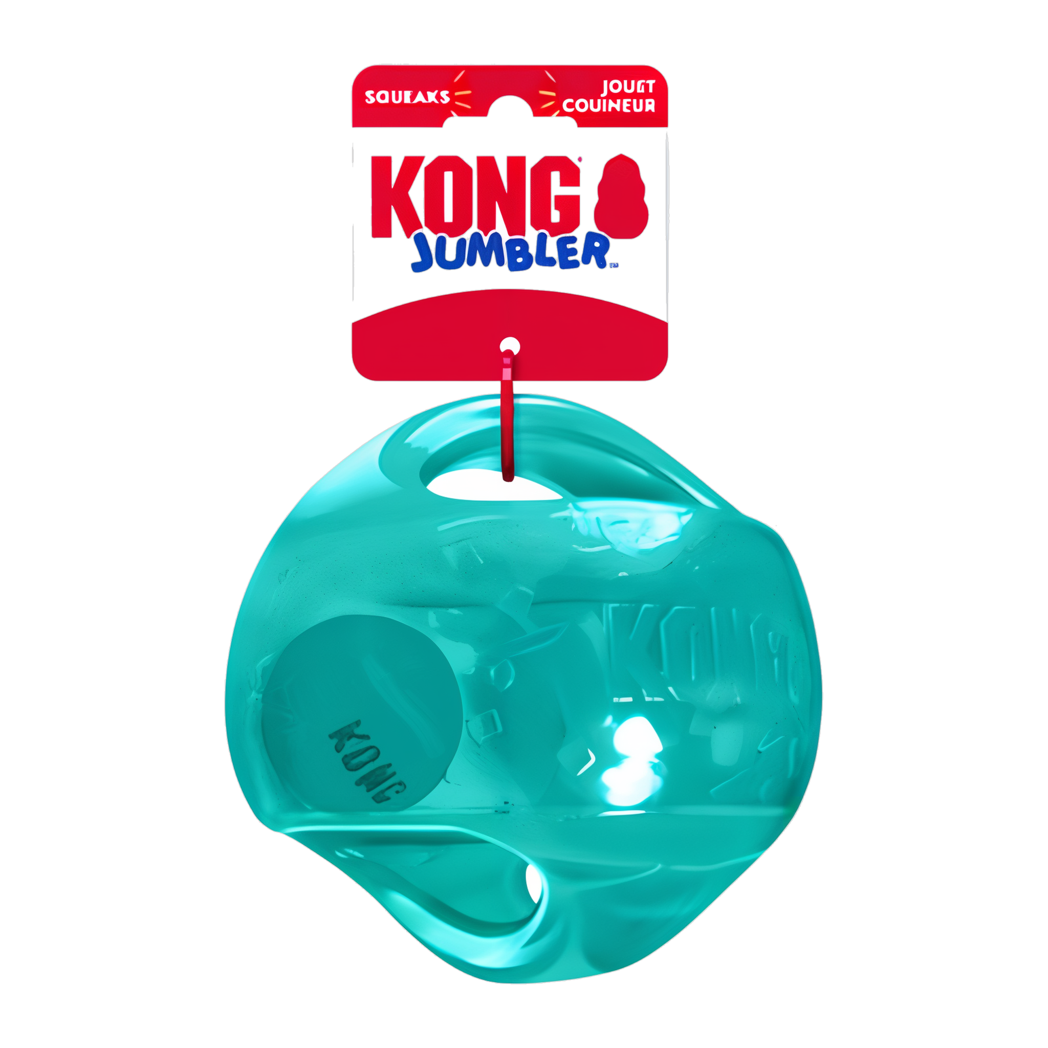Teal KONG Jumbler Ball with hang tag
