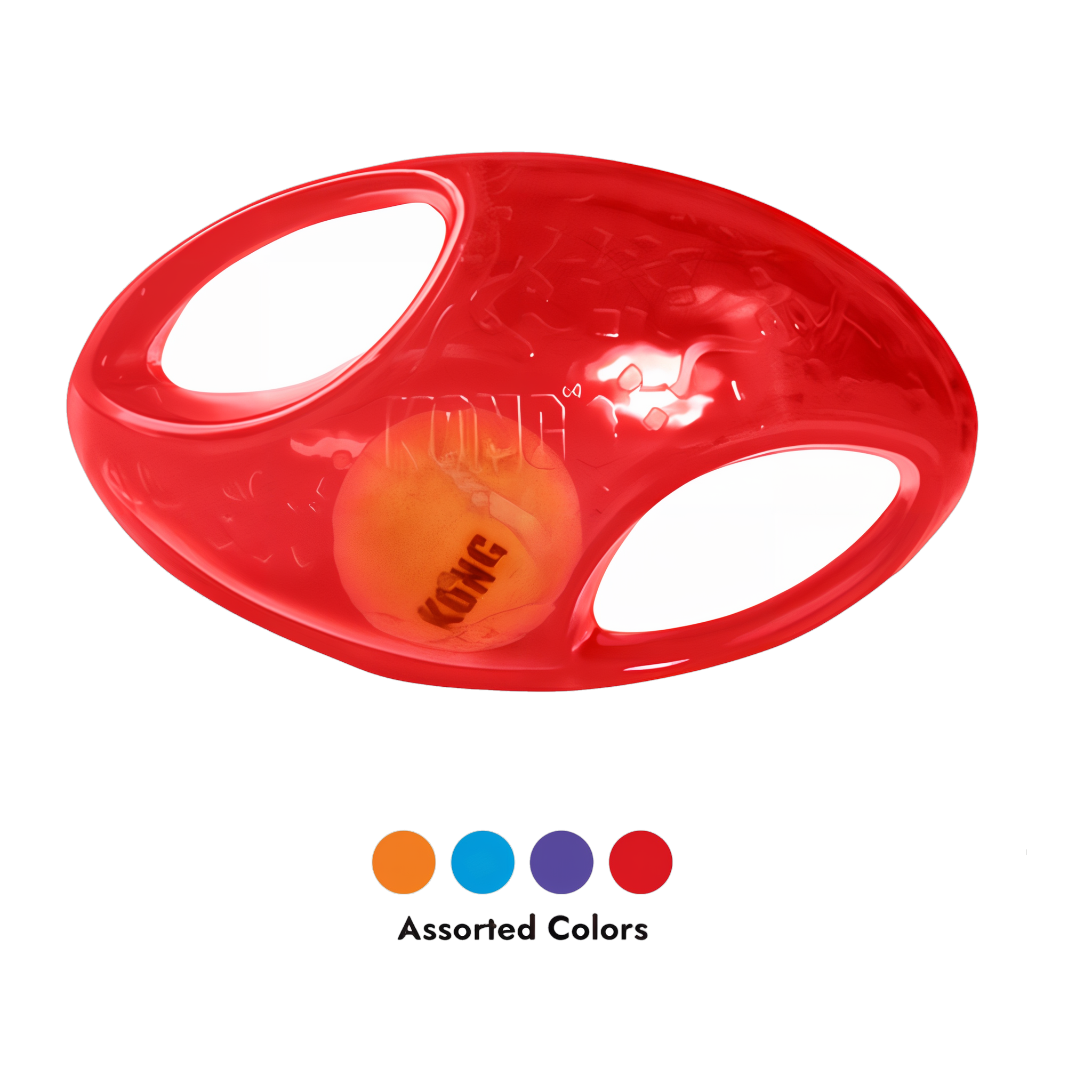 KONG Jumbler Football dog toy, red