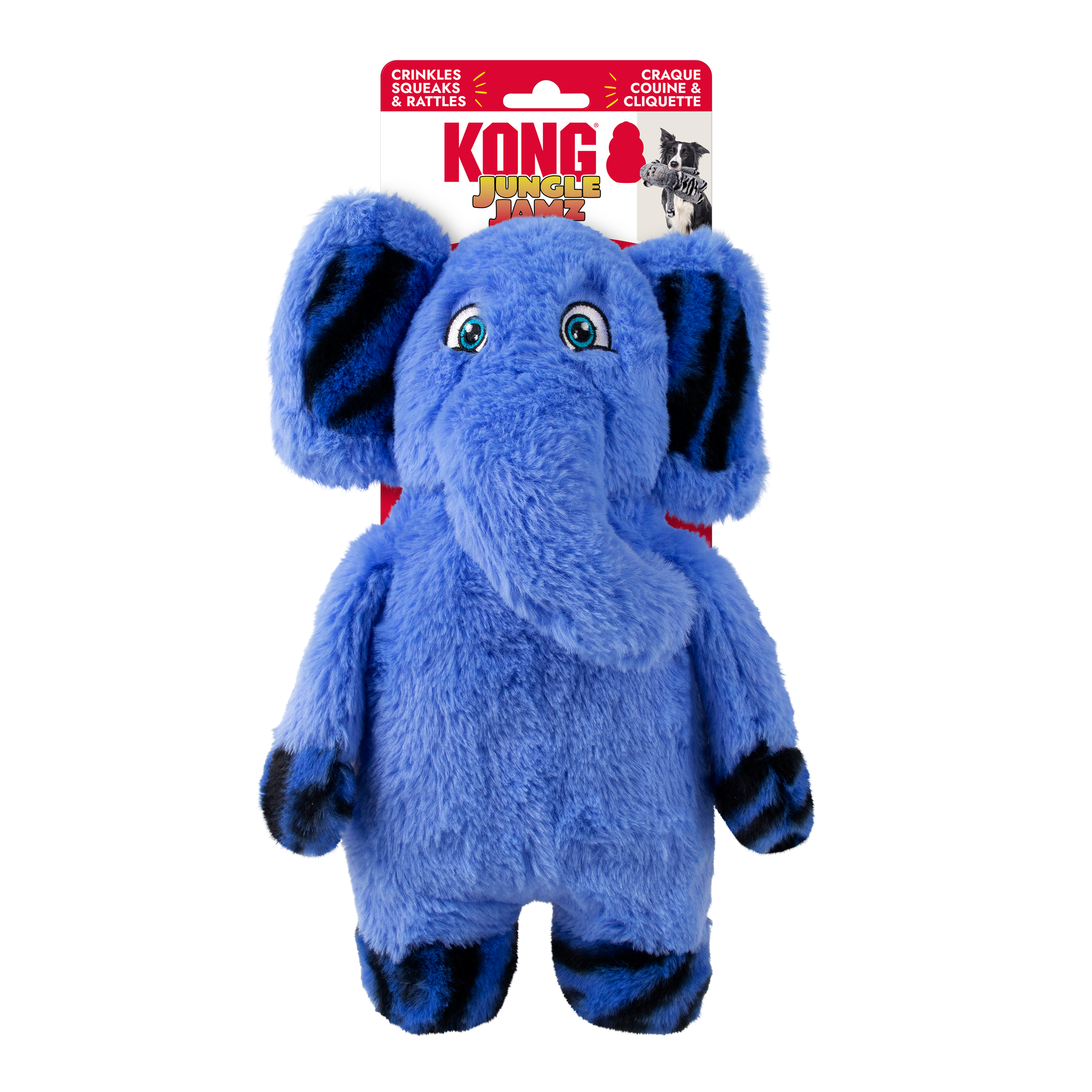 KONG Jungle Jamz Elephant dog toy in packaging